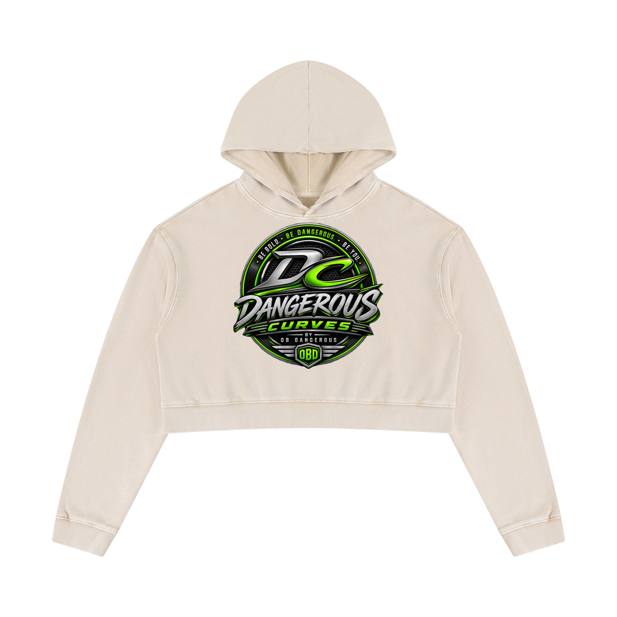Dangerous Curves Women’s Mineral Washed Crop Hoodie