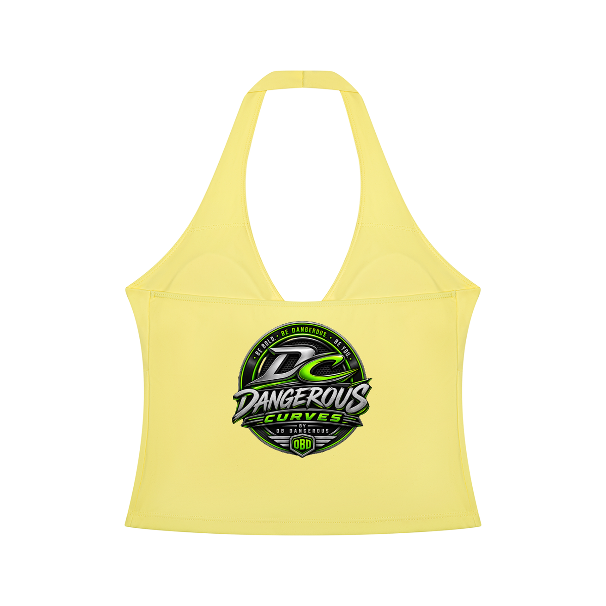 Dangerous Curves Women’s Ruched Halter Yoga Crop Tank