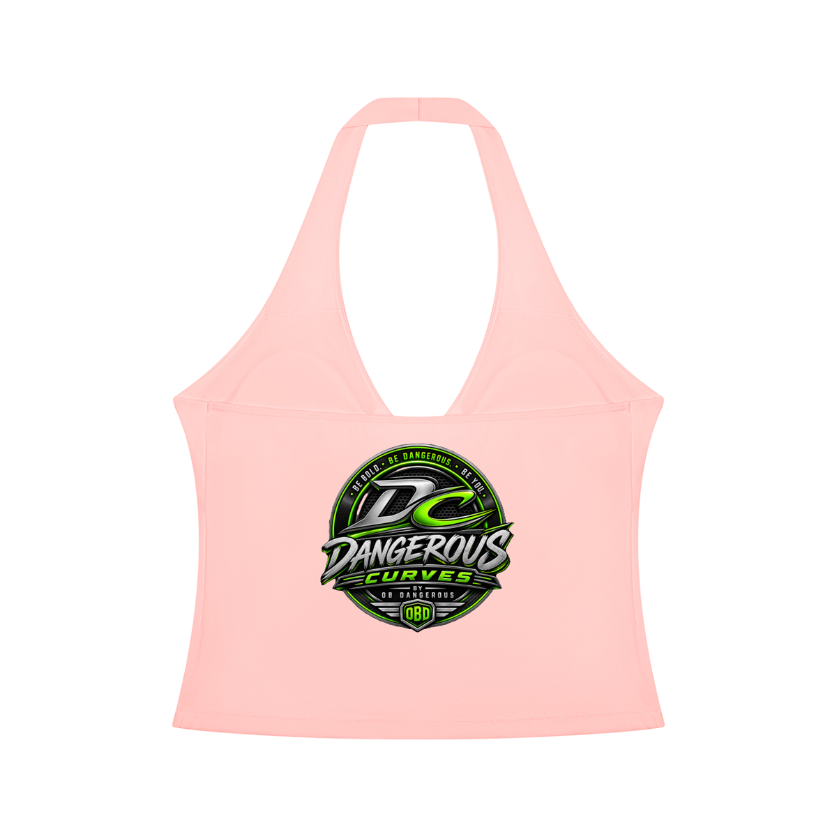 Dangerous Curves Women’s Ruched Halter Yoga Crop Tank