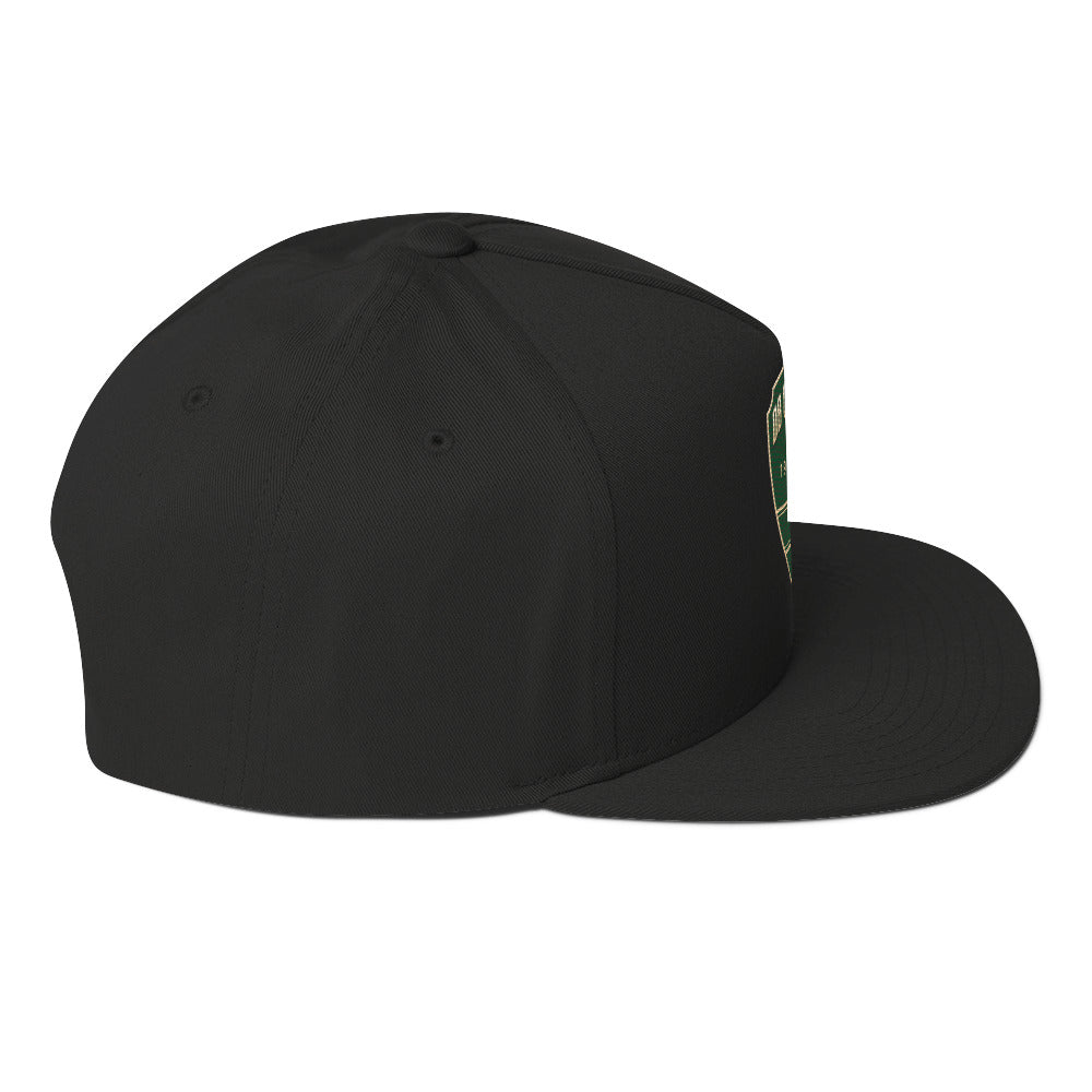 OBDangerous Green Wolf Logo Flat Bill Cap