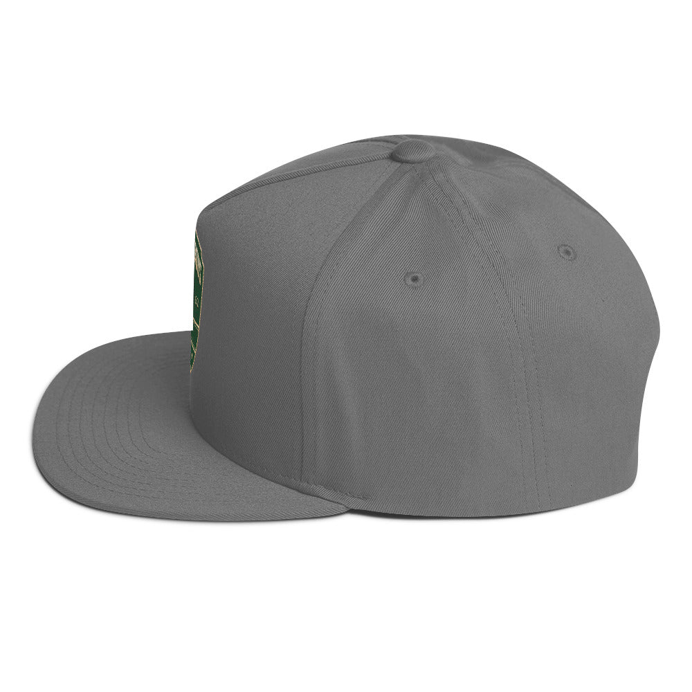 OBDangerous Green Wolf Logo Flat Bill Cap