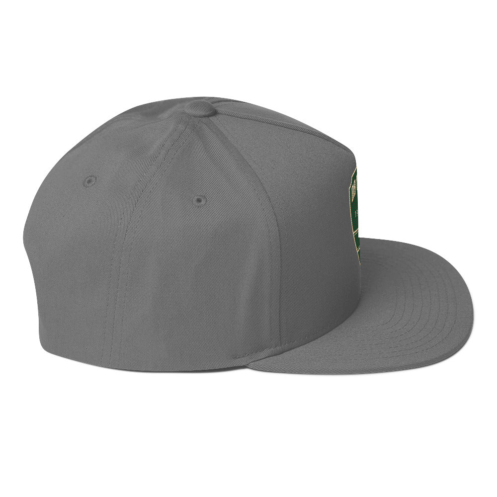 OBDangerous Green Wolf Logo Flat Bill Cap