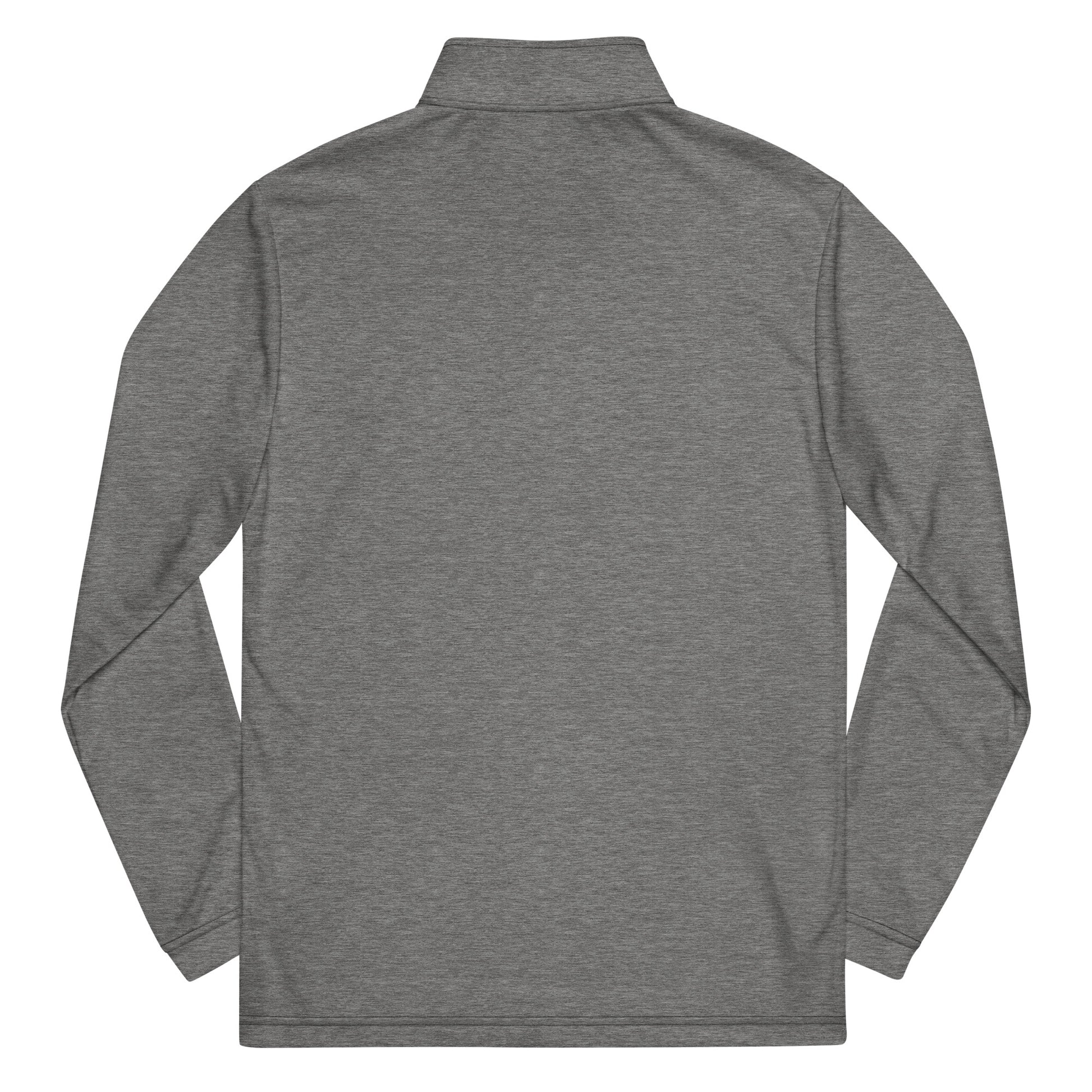 Black Sigma OBD Adidas quarter zip pullover featuring embroidery, men's athletic sweatshirt with heather fabric and back design.