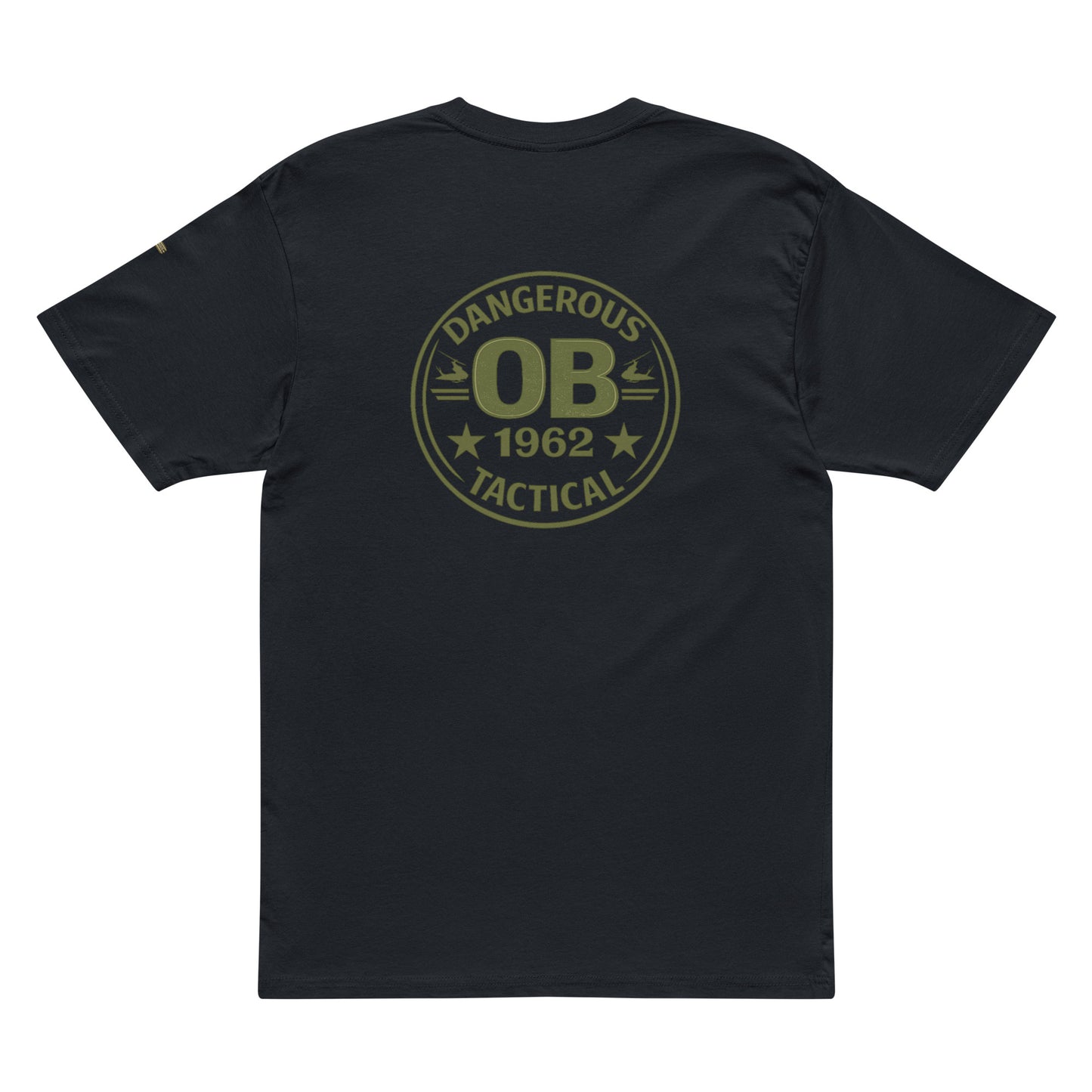 Retro OBDangerous men's cotton short sleeve tee in navy blazer, featuring a classic fit and breathable fabric for gym and streetwear.