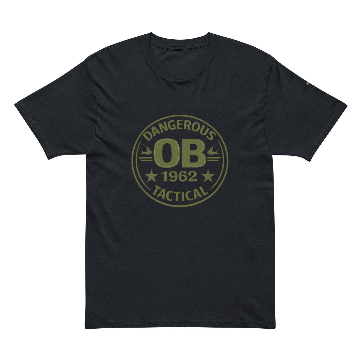 Men's navy blazer cotton short sleeve T-shirt by OB DANGEROUS, featuring a classic fit and relaxed style for gym and streetwear.