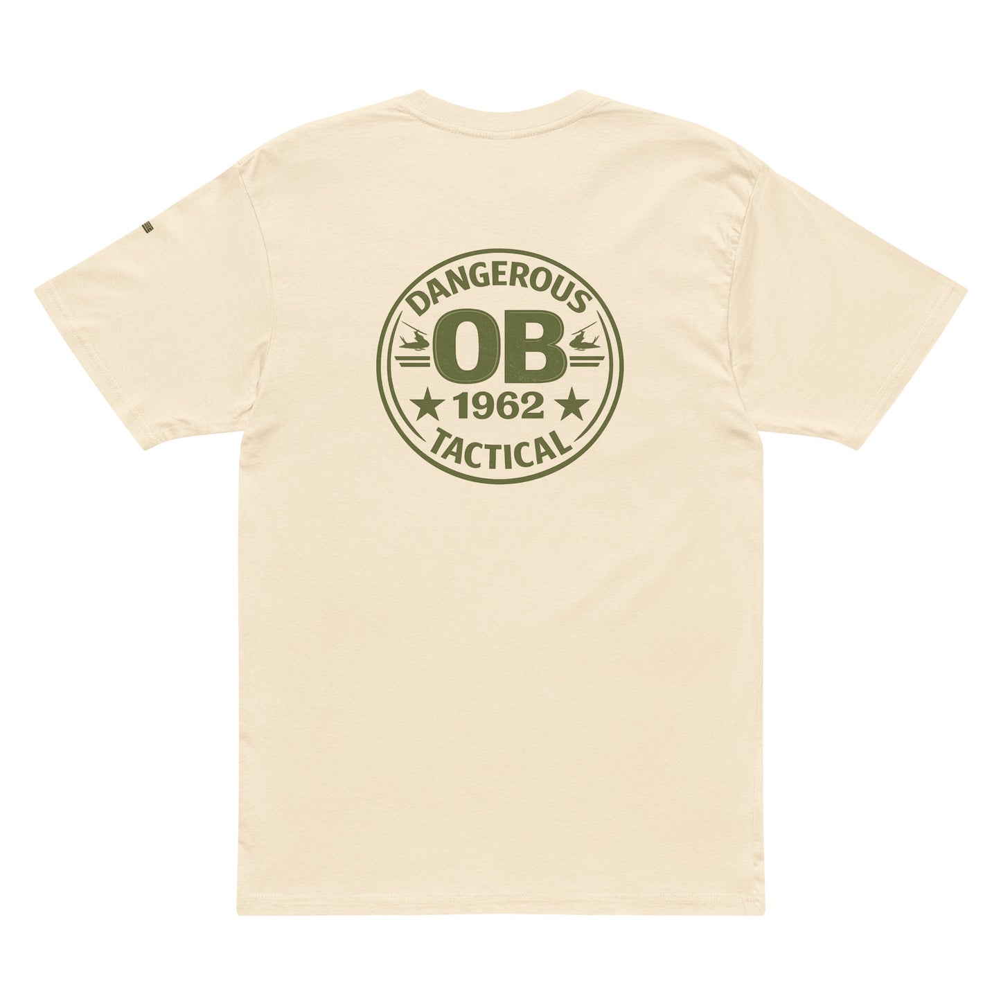 Men's vintage white short sleeve T-shirt by OB DANGEROUS, featuring a classic design and comfortable cotton fabric.