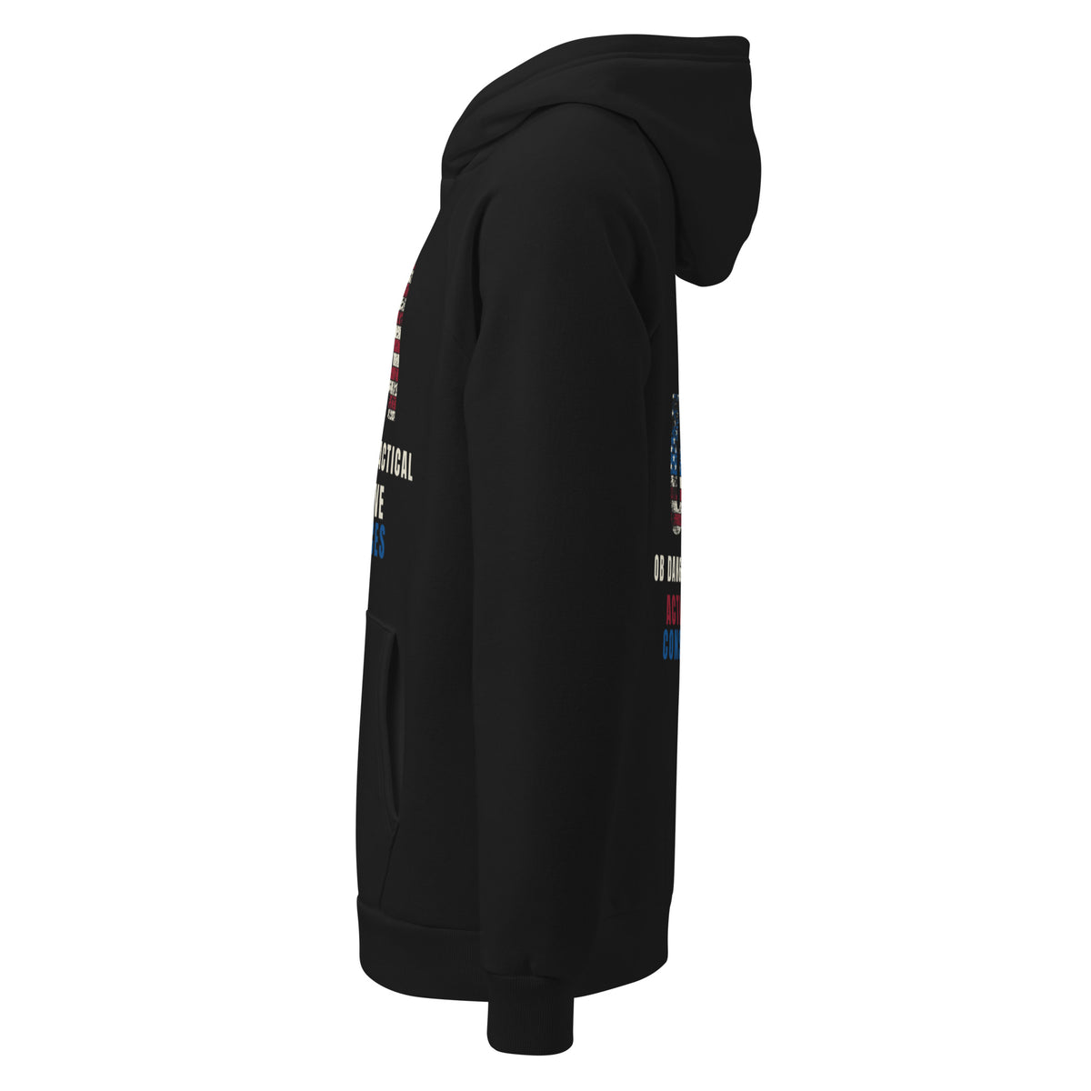 Black Under Armour Rival Fleece hoodie for men, featuring "Actions Have Consequences" design, ideal for gym and casual wear.