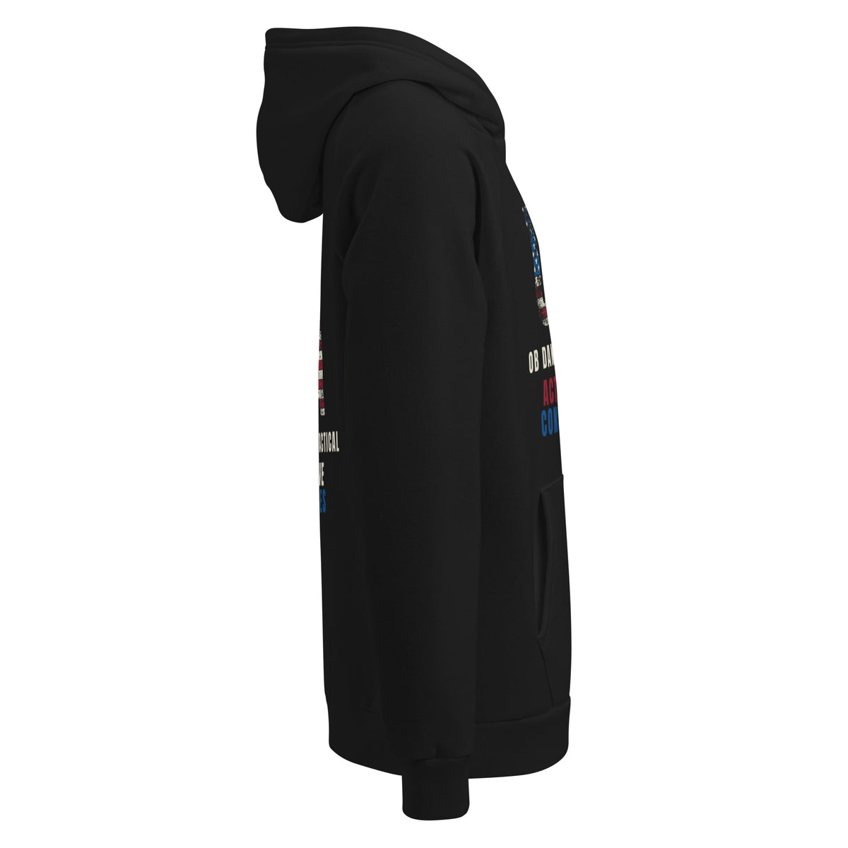 Black Under Armour Rival Fleece hoodie for men, featuring "Actions Have Consequences" design, perfect for gym and streetwear.