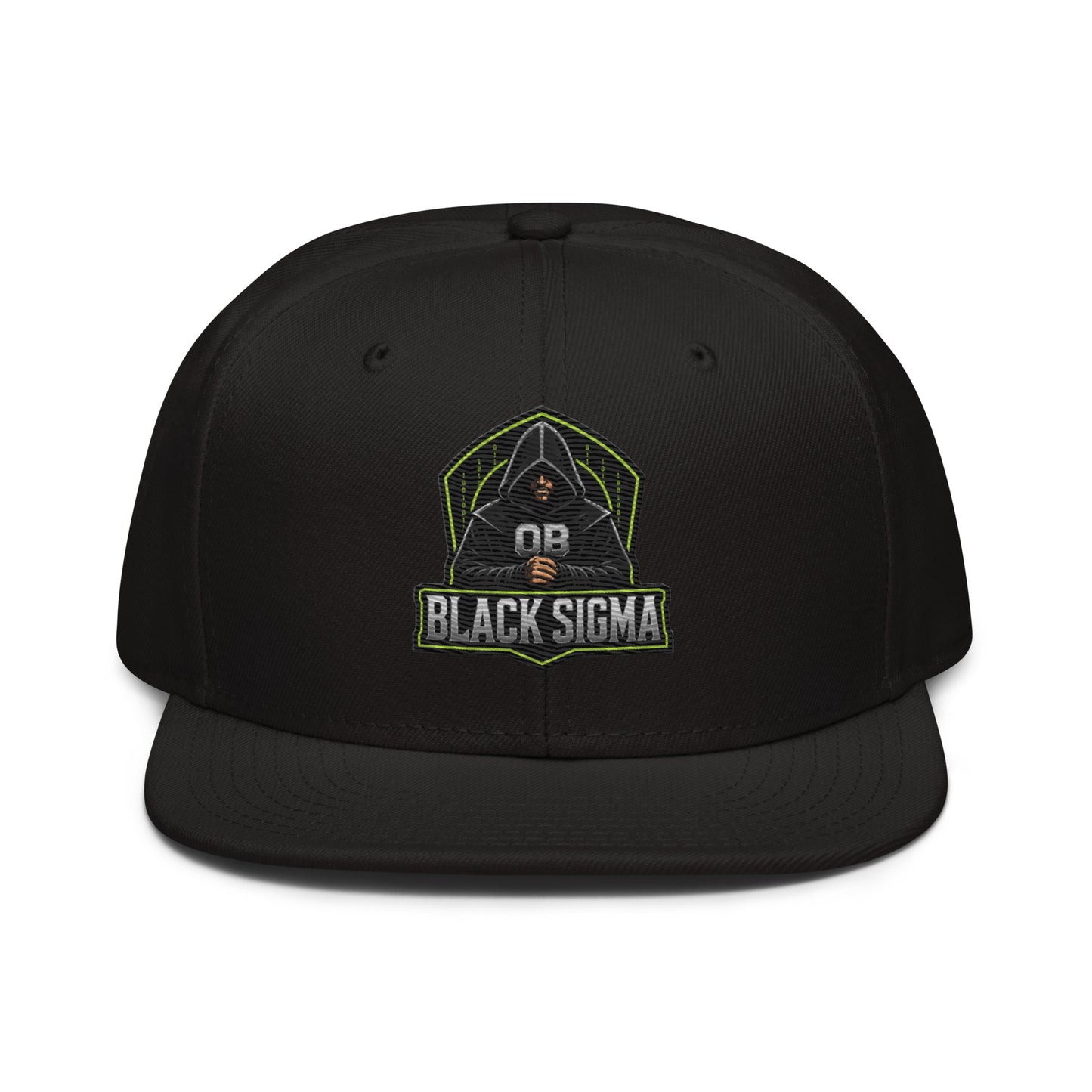 Black Sigma OBD Dangerous embroidery snapback hat with front logo, stylish for gym, street, and casual wear.