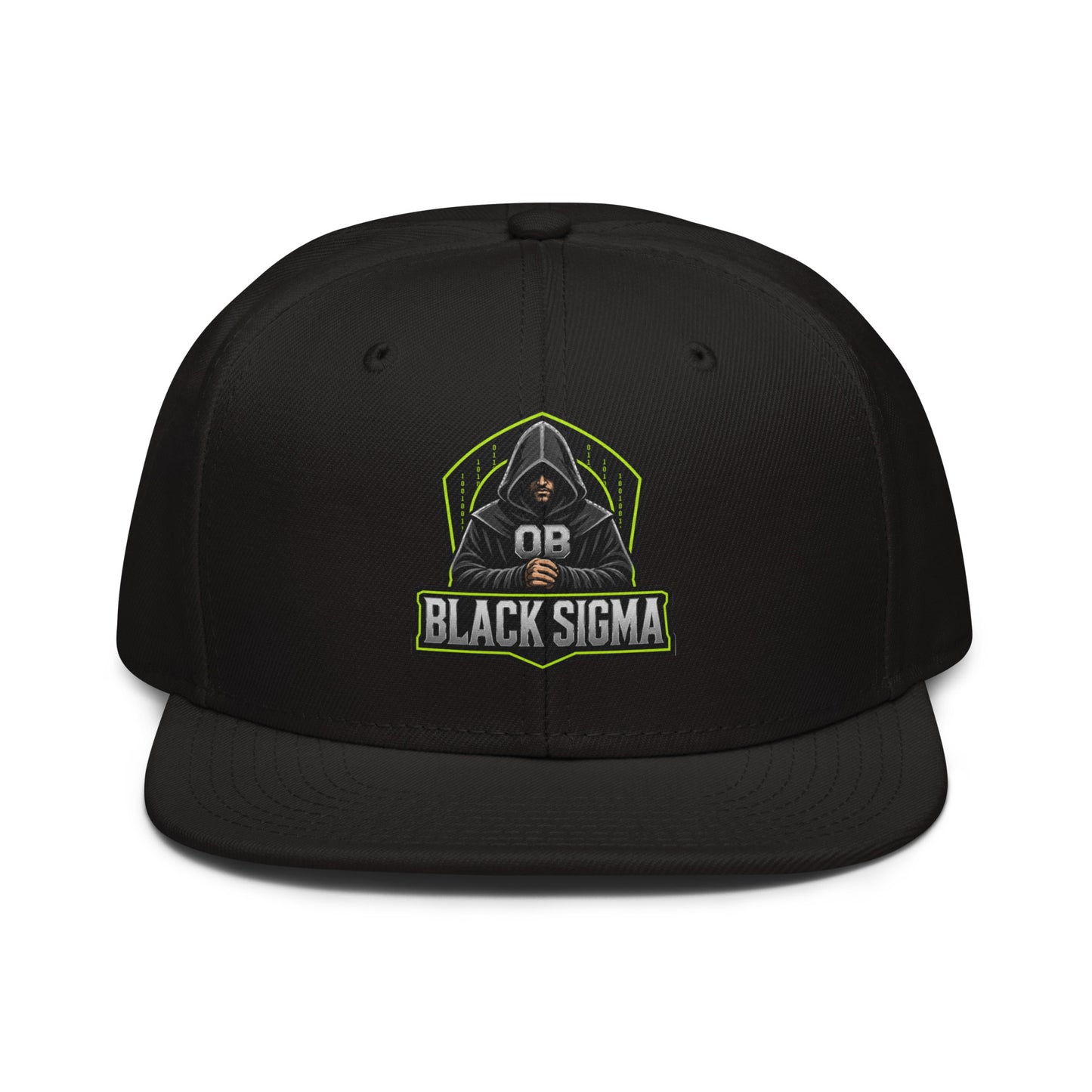 Black Sigma OBD Dangerous embroidery snapback hat with flat brim, designed for gym, street, and casual wear.