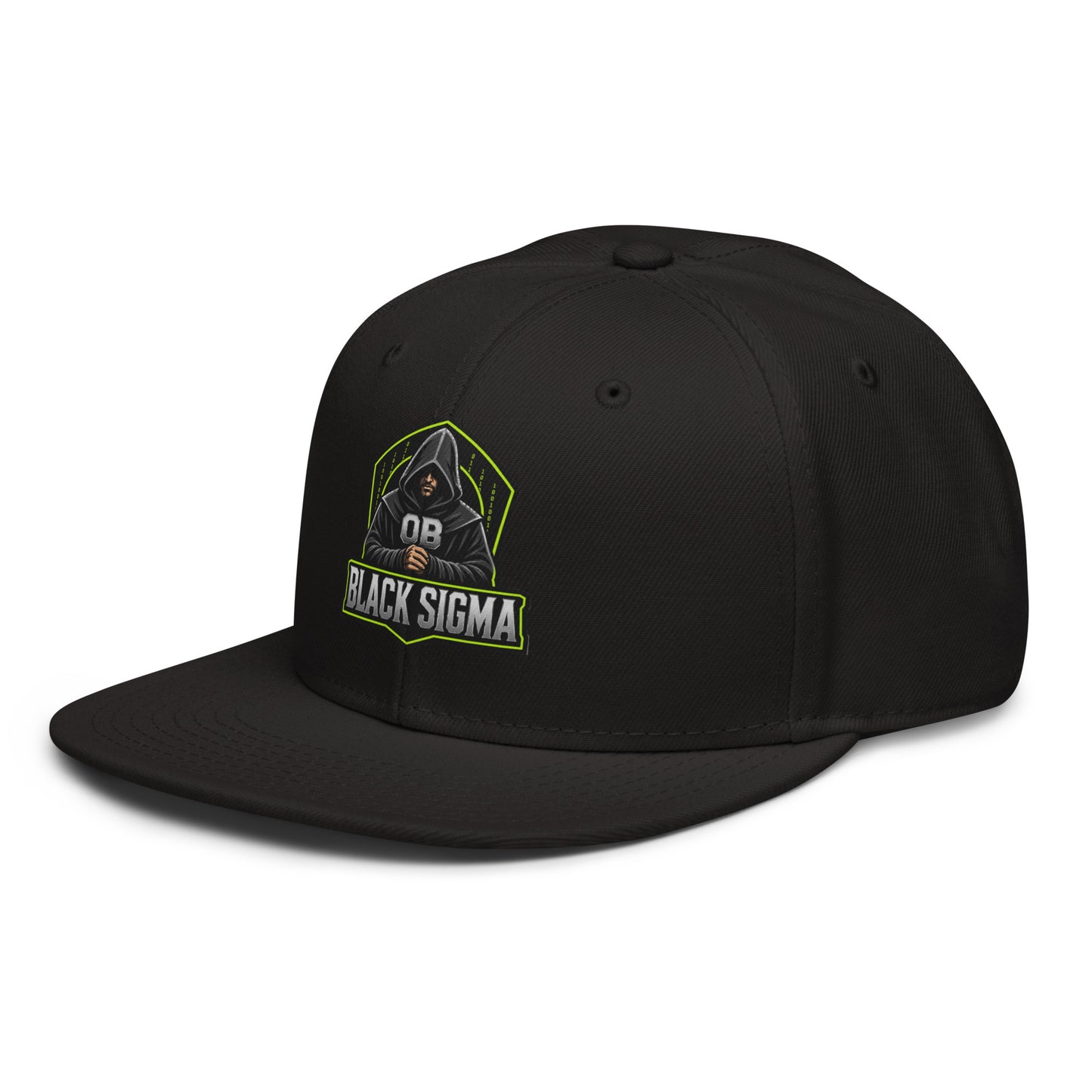 Black Sigma OBD Dangerous embroidery snapback hat with front left logo, designed for gym and streetwear styles.