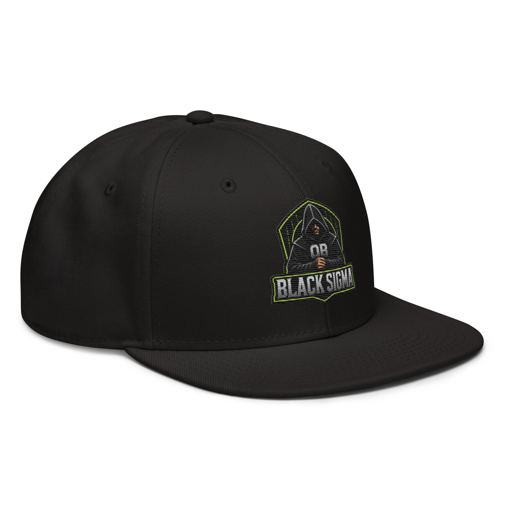 Black Sigma OBD Dangerous embroidered snapback hat with front logo, designed for gym, street, and casual wear.