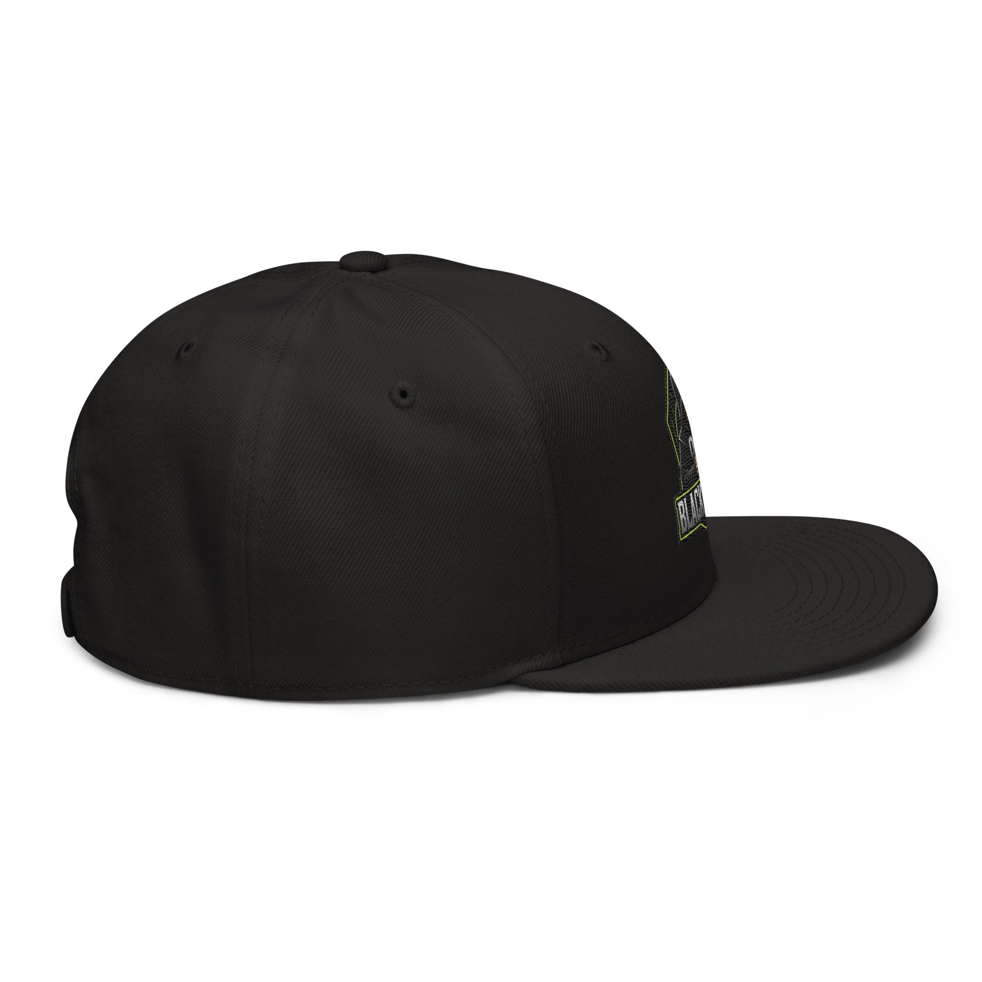 Black Sigma OBD Dangerous embroidery snapback hat shown from the right side, featuring bold branding and a curved brim.