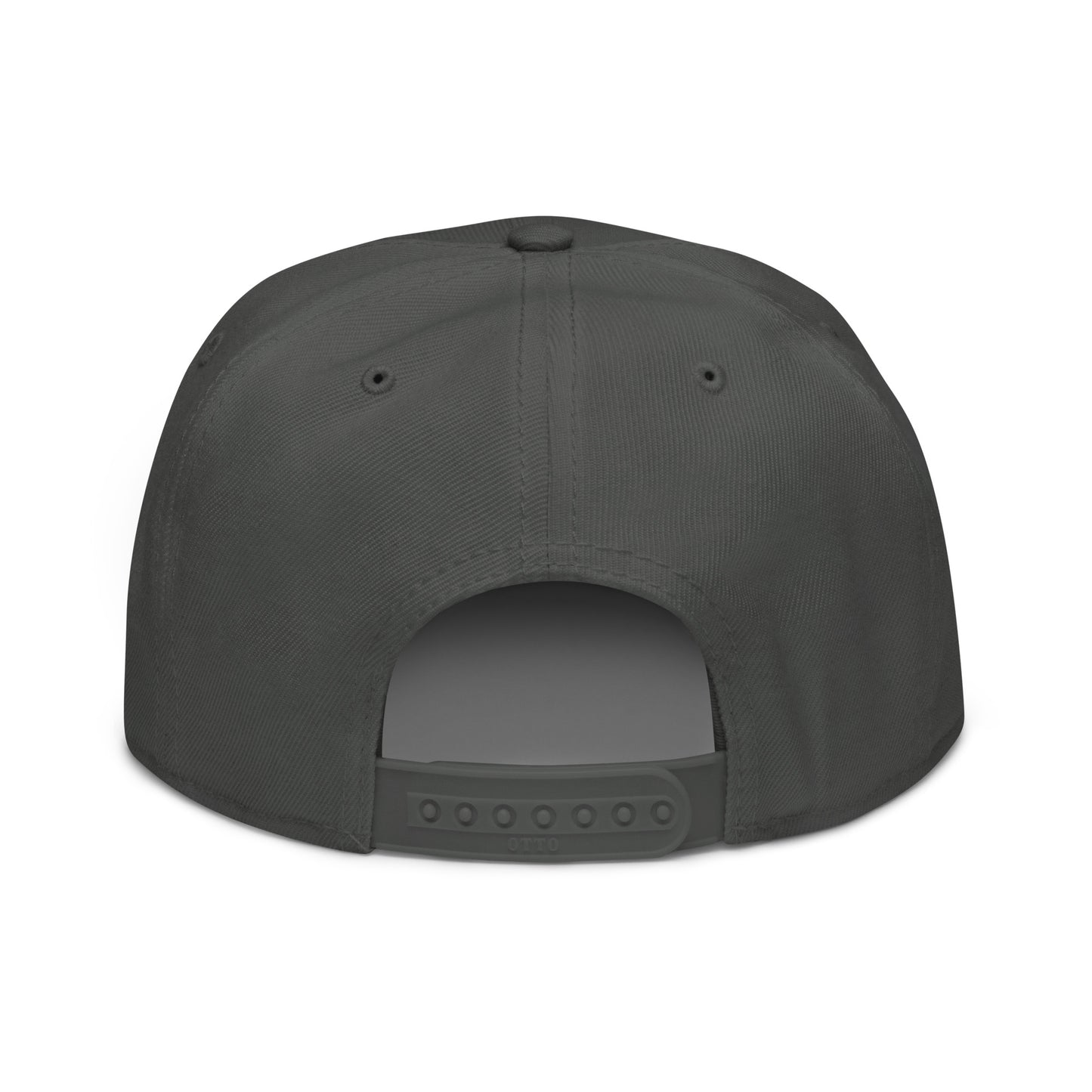 Charcoal gray OB DANGEROUS Snapback hat with embroidered "Be The Monk" design, suitable for gym and streetwear styles.