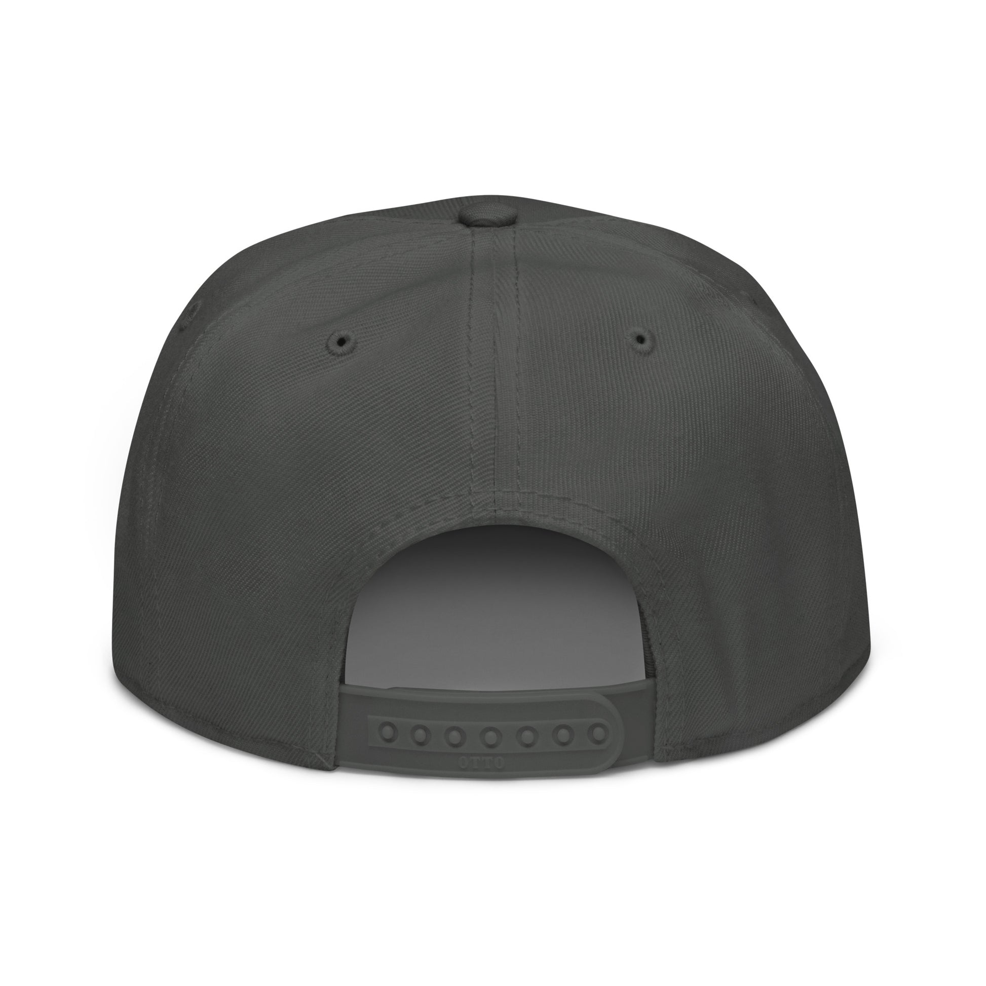 Charcoal gray OB DANGEROUS Snapback hat with embroidered "Be The Monk" design, suitable for gym and streetwear styles.