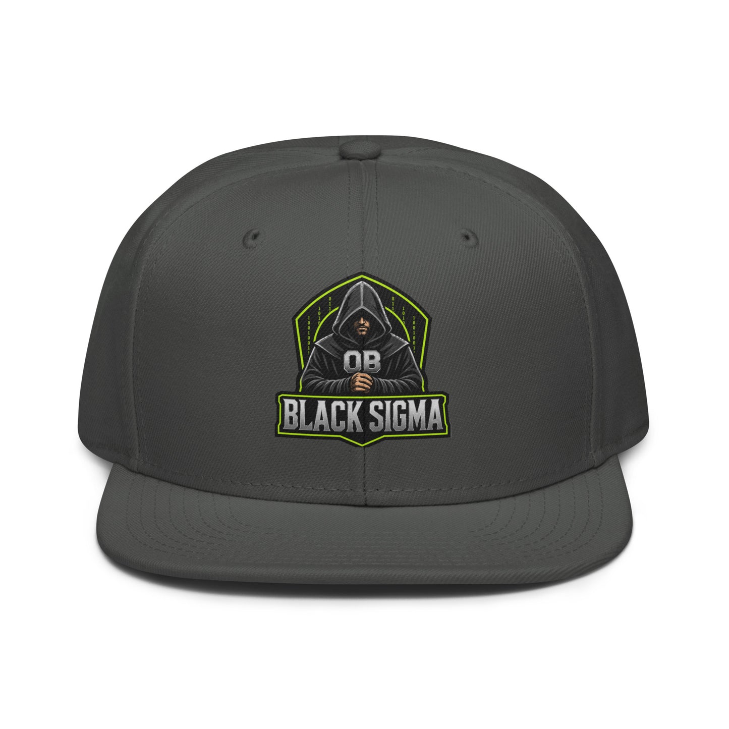 Charcoal gray Sigma OBD Dangerous embroidery snapback hat with black brim, designed for gym and street style.
