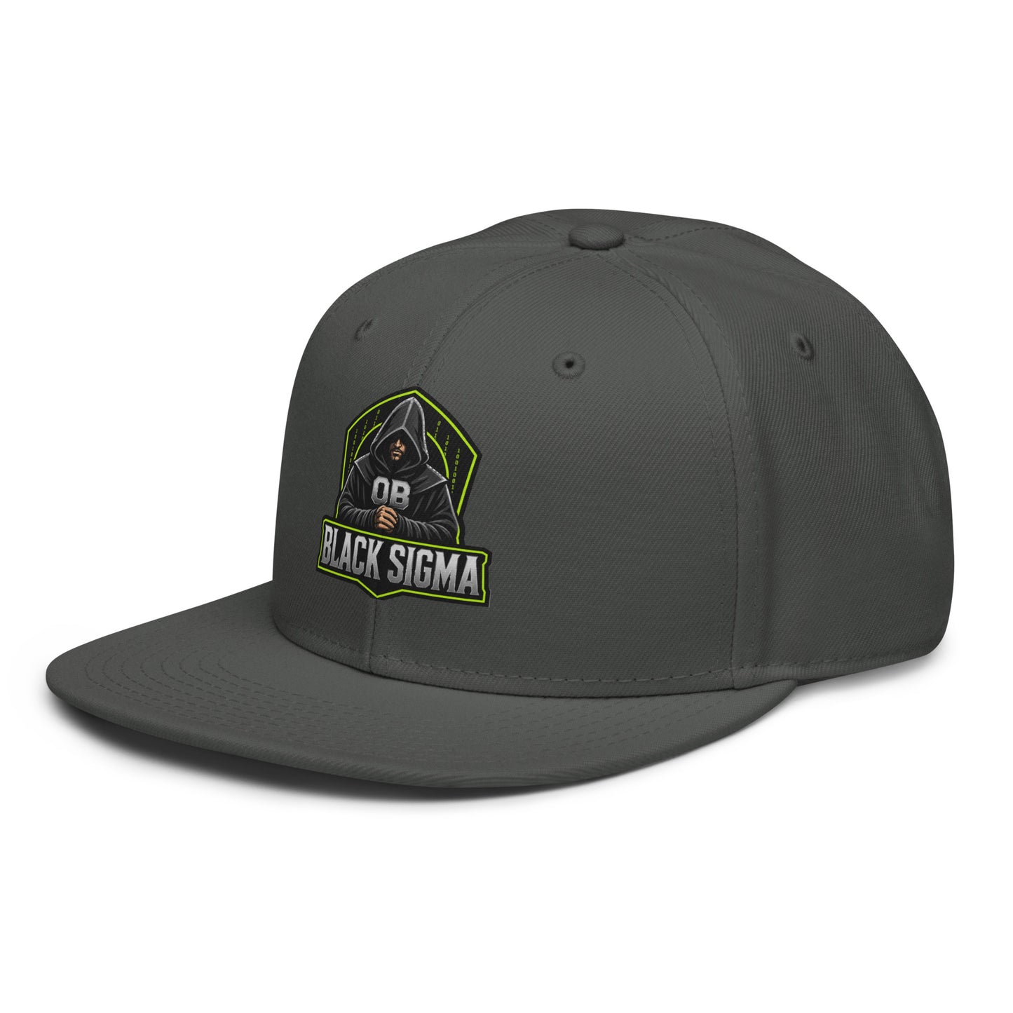 Charcoal gray Sigma OBD Dangerous embroidered snapback hat with black brims, designed for gym, street, and casual wear.
