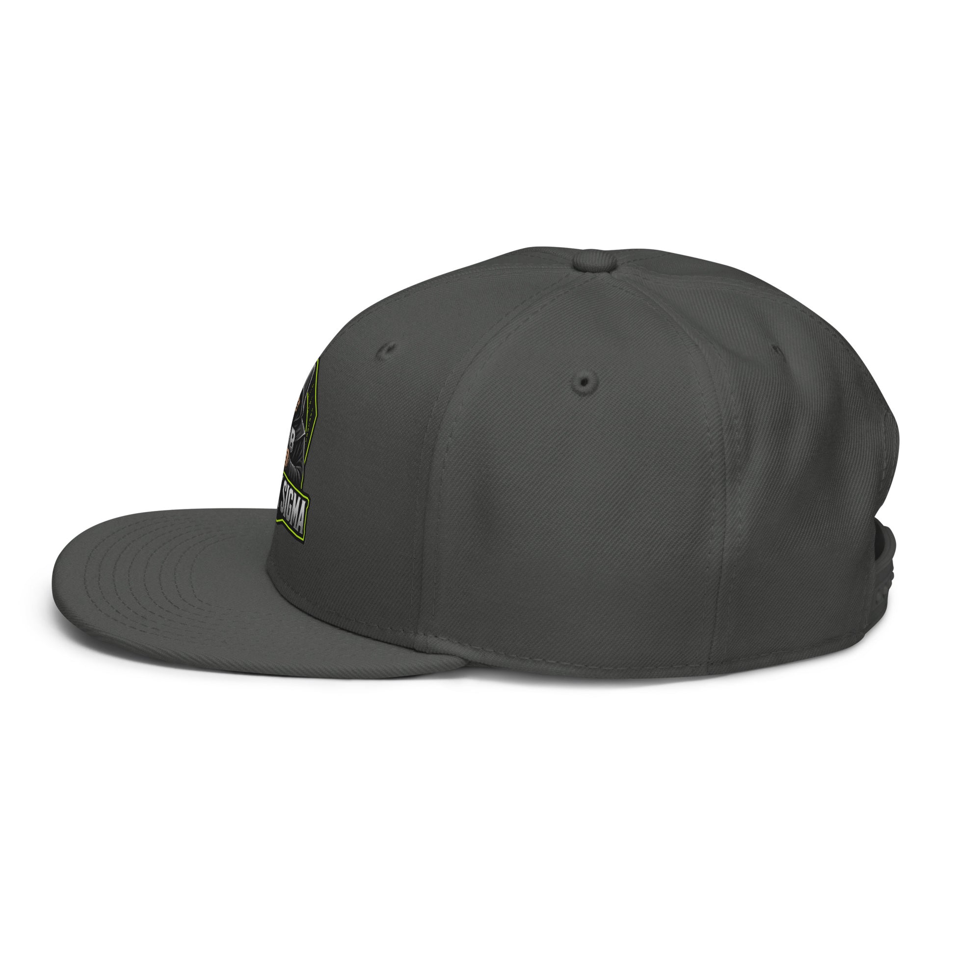 Charcoal gray Sigma OBD Dangerous snapback hat with embroidered logo, stylish streetwear accessory from the OB DANGEROUS brand.