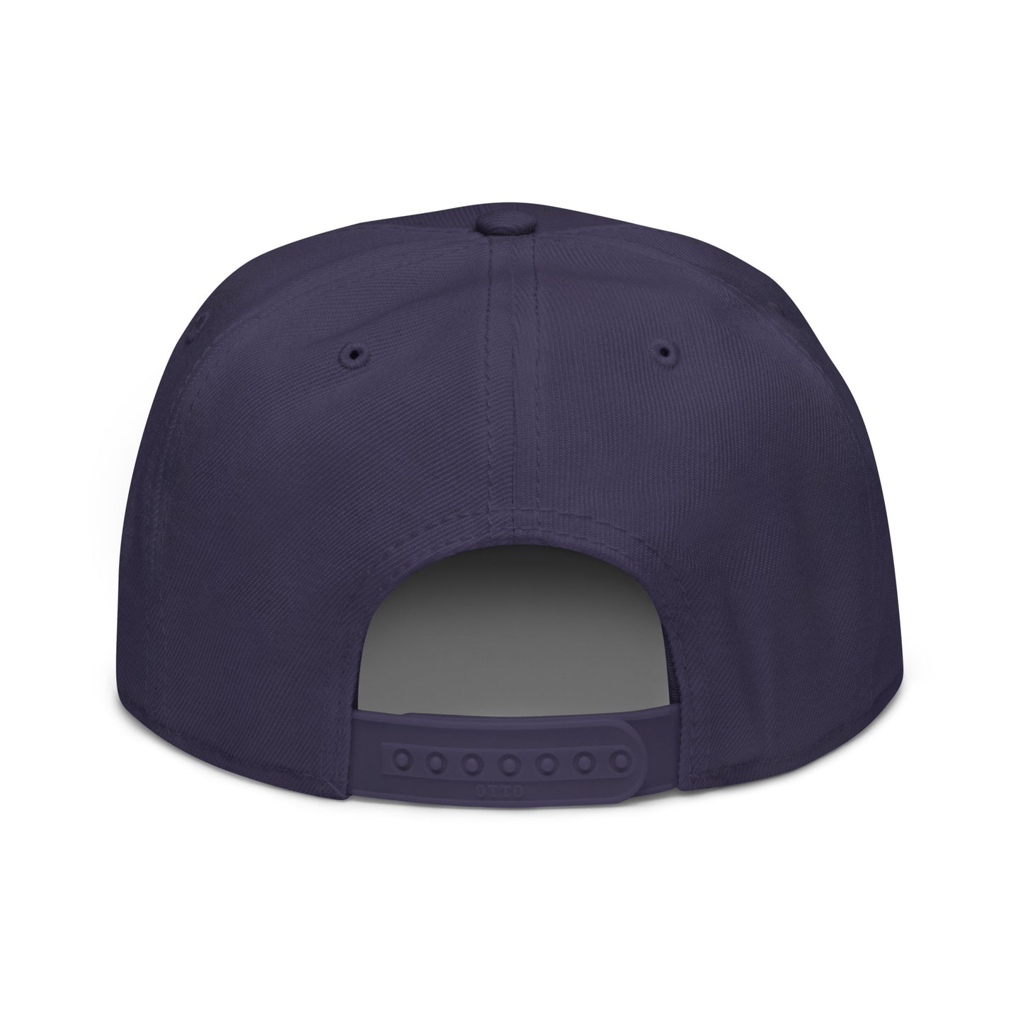 Navy blue snapback hat with embroidered "Be The Monk" text, stylish design by OB Dangerous for gym and streetwear.