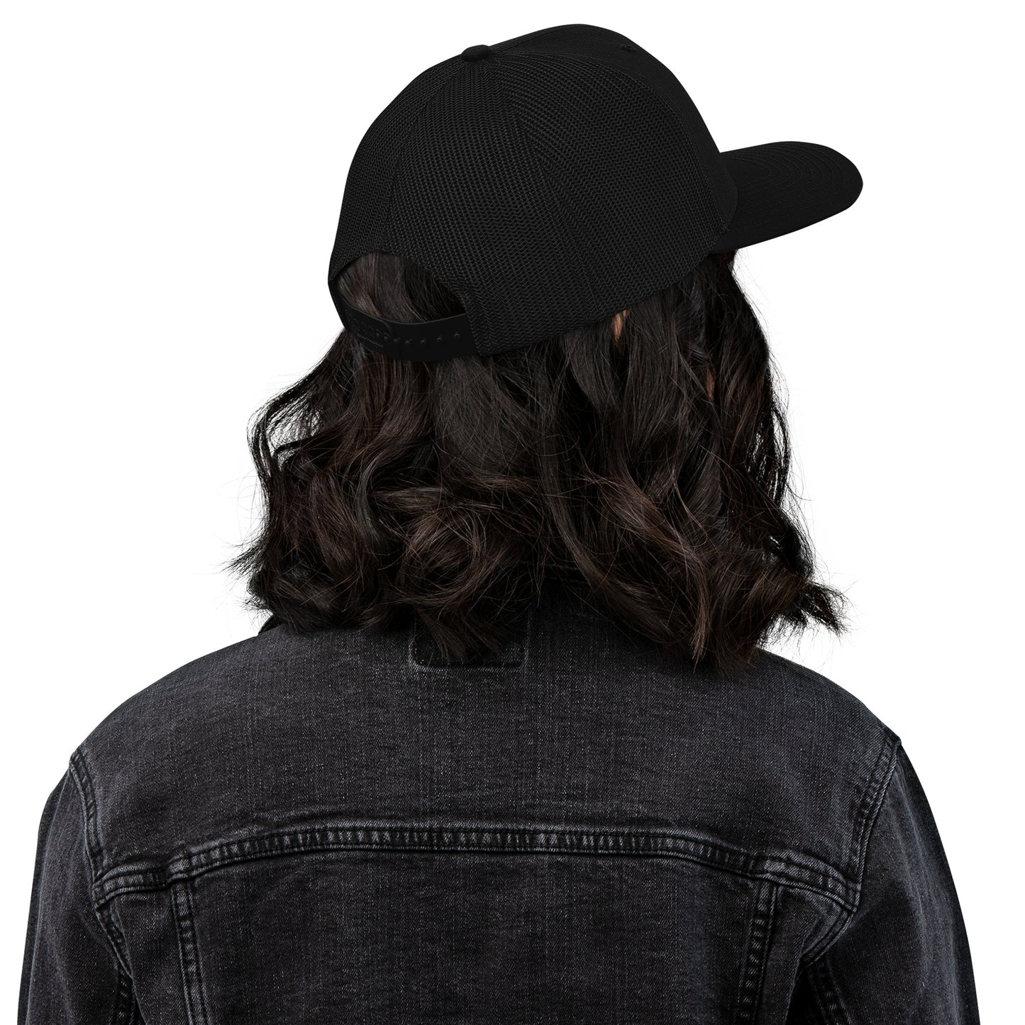 Black OB DANGEROUS OBD62 Trucker Cap with embroidered design, snapback style, suitable for gym, street, and casual wear.