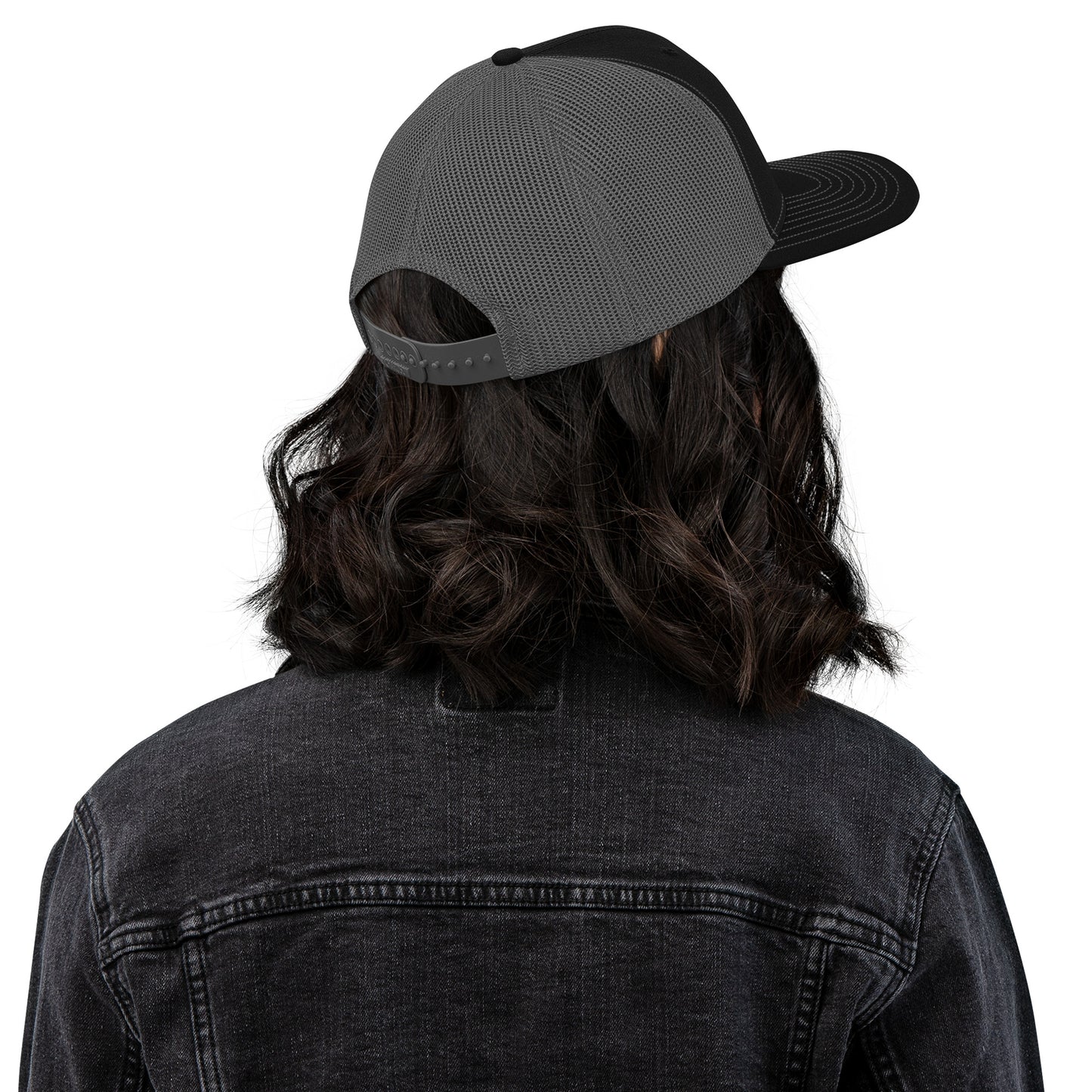 Black OB DANGEROUS embroidered trucker cap with snapback closure, featuring a stylish design for gym, street, and casual wear.