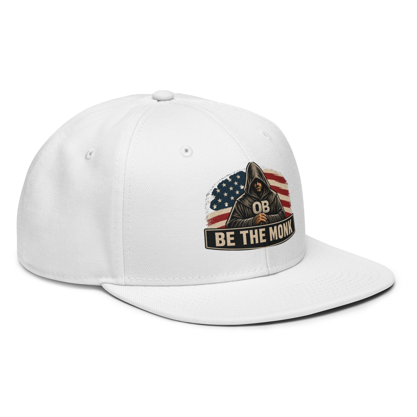 White OB DANGEROUS embroidered snapback hat with front design, perfect for gym and streetwear style.