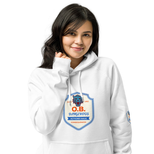 OBDanger Wolf Head Logo Unisex eco raglan hoodie