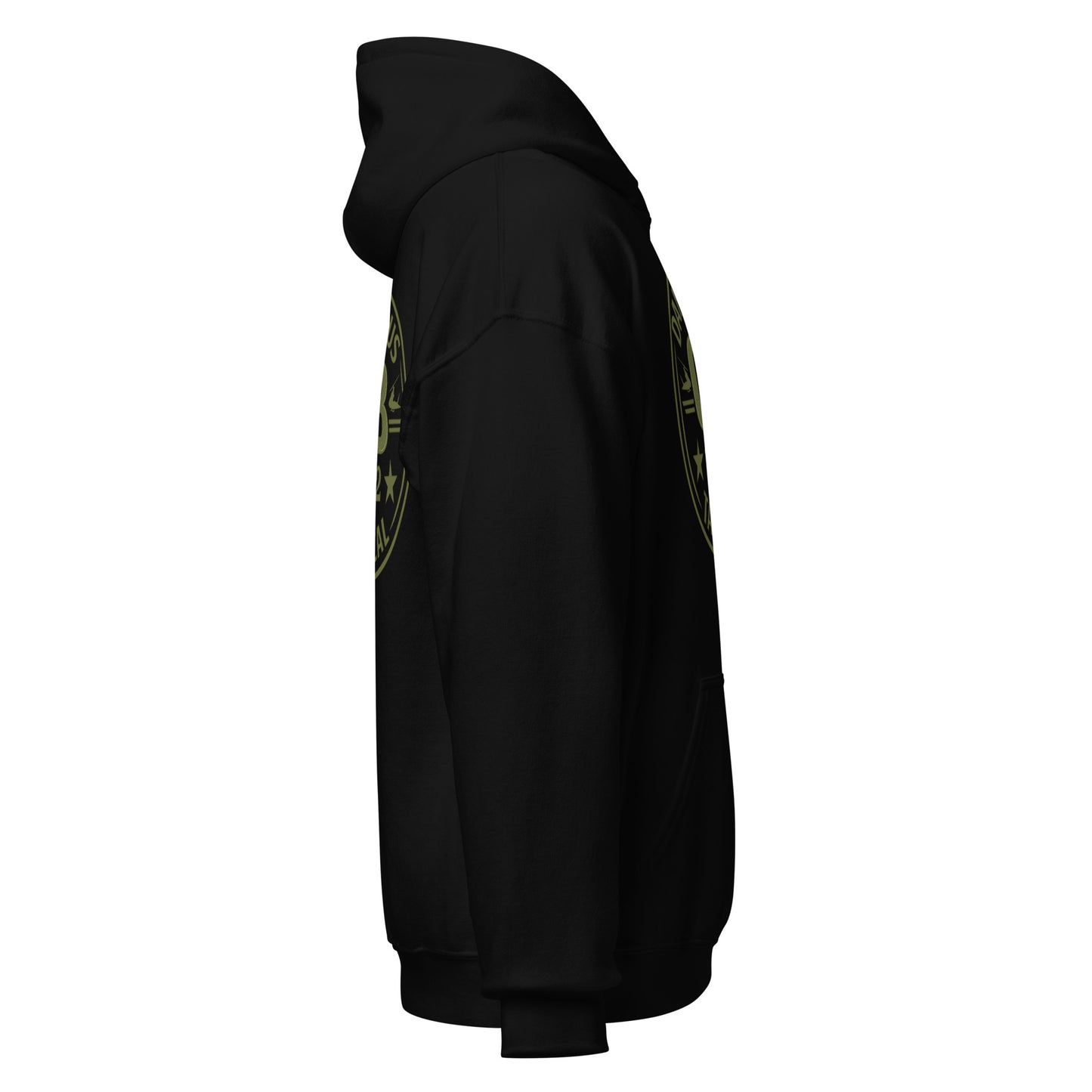 Black unisex hoodie by OB DANGEROUS, featuring bold design, perfect for gym, streetwear, and casual style.