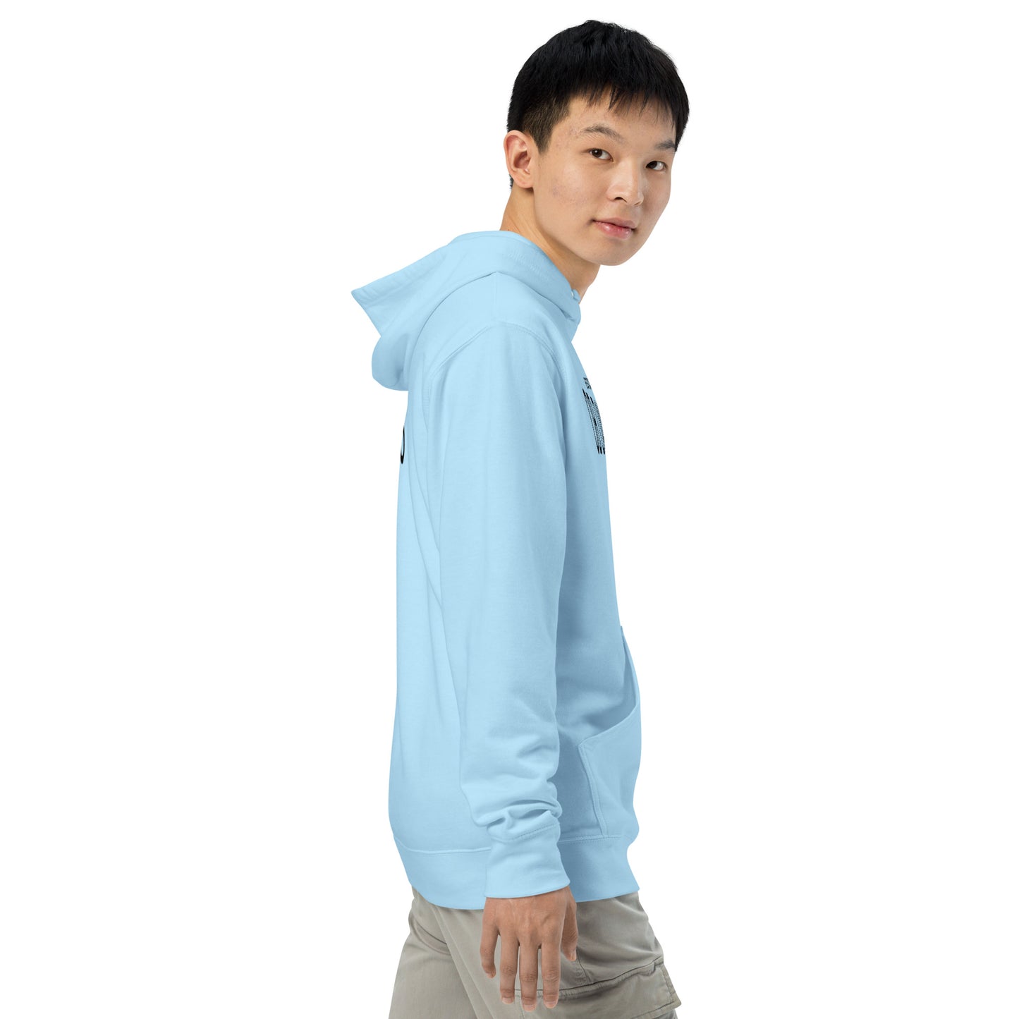 Blue aqua OBDangerous tactical unisex midweight hoodie, designed for gym, street, and casual wear, with a comfortable fit.