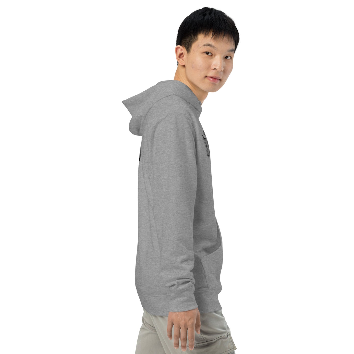 OB DANGEROUS tactical unisex midweight hoodie in gunmetal heather, featuring a comfortable fit for gym and street wear.