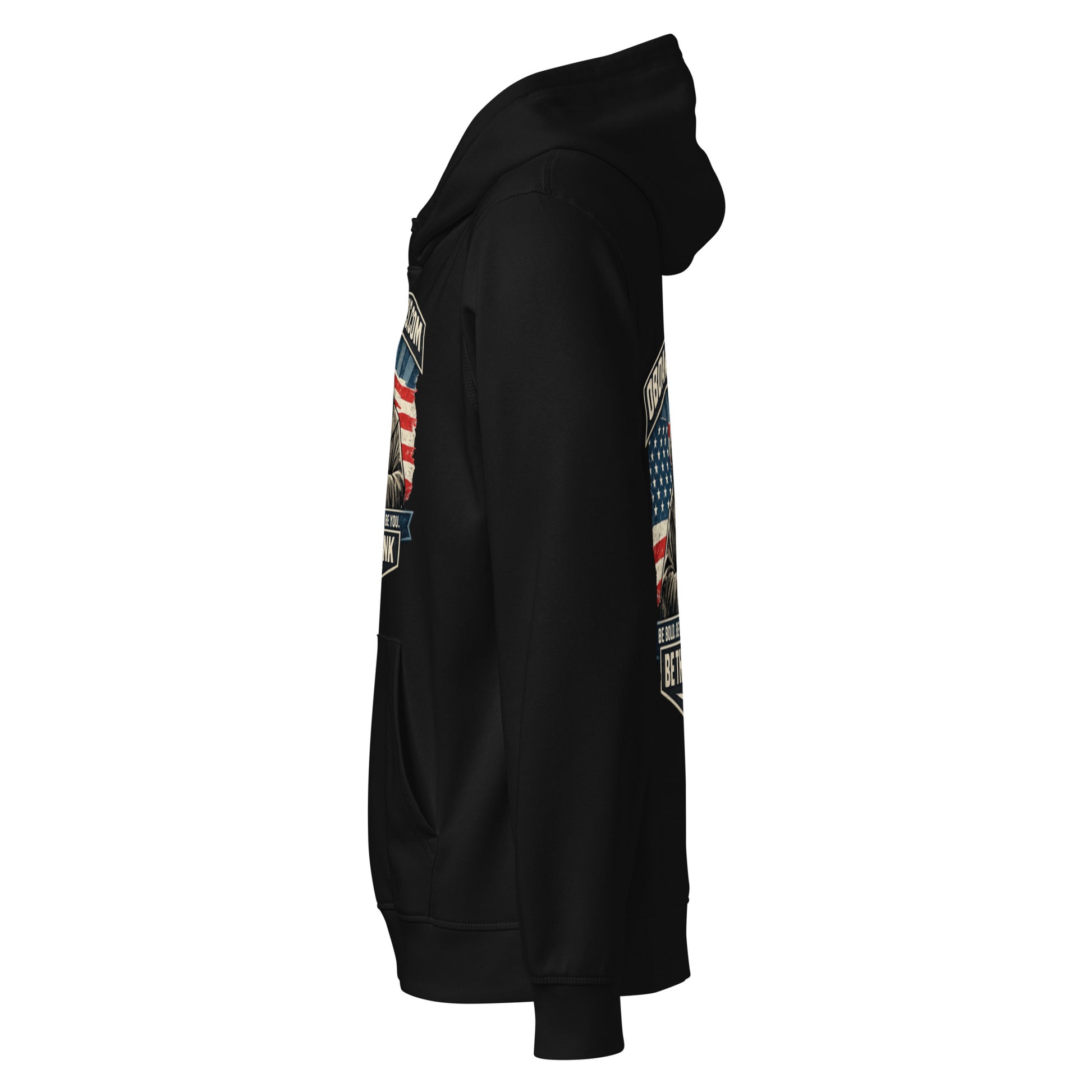 Unisex black organic mid-weight hoodie by OB DANGEROUS, designed for gym and street, with a front logo and comfortable fit.