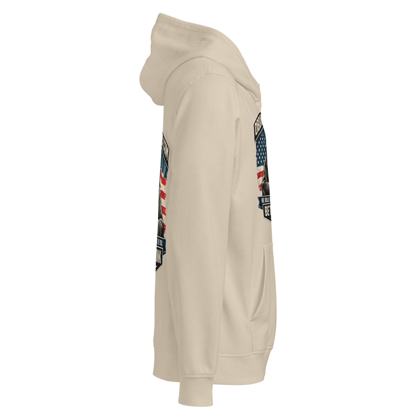 Unisex organic mid-weight hoodie by OB DANGEROUS with desert dust color, casual fit, designed for gym, street, and everyday wear.