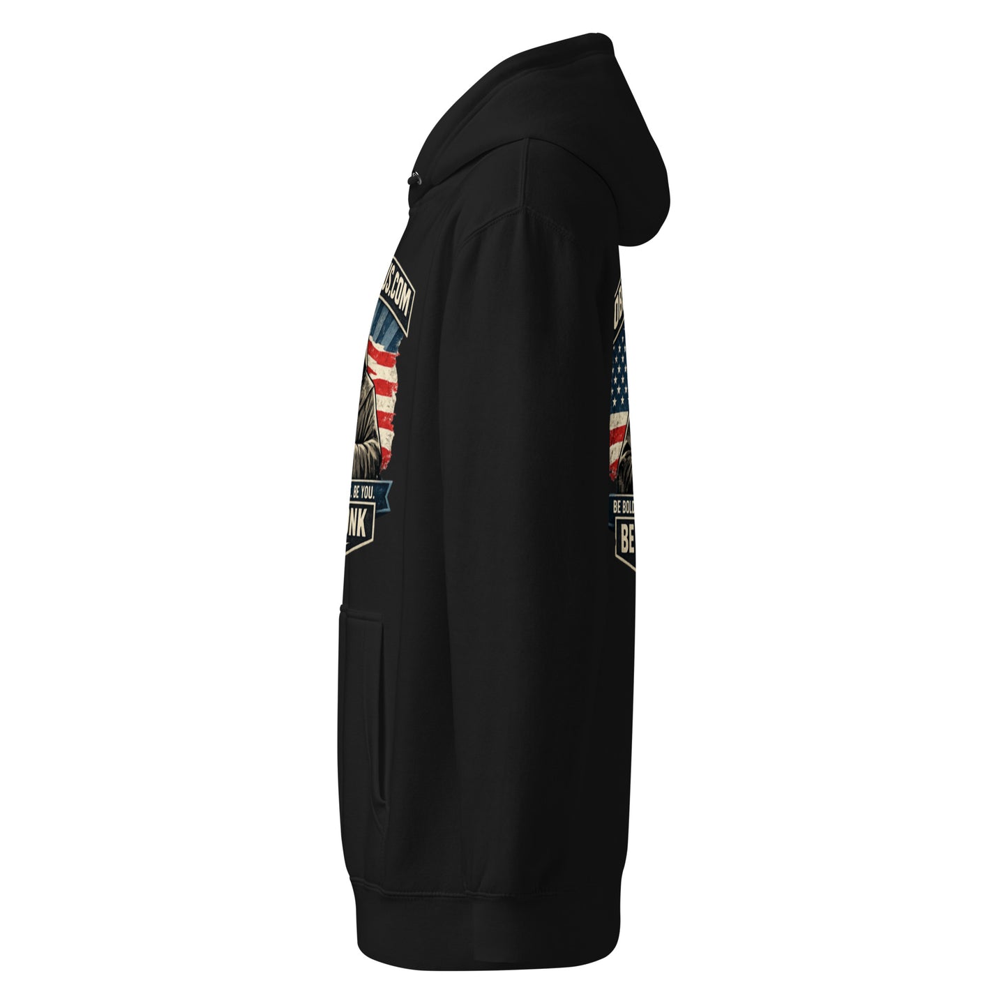 Black Be The Monk unisex premium mid-weight hoodie by OB DANGEROUS, featuring a comfortable fit and stylish design for gym and streetwear.