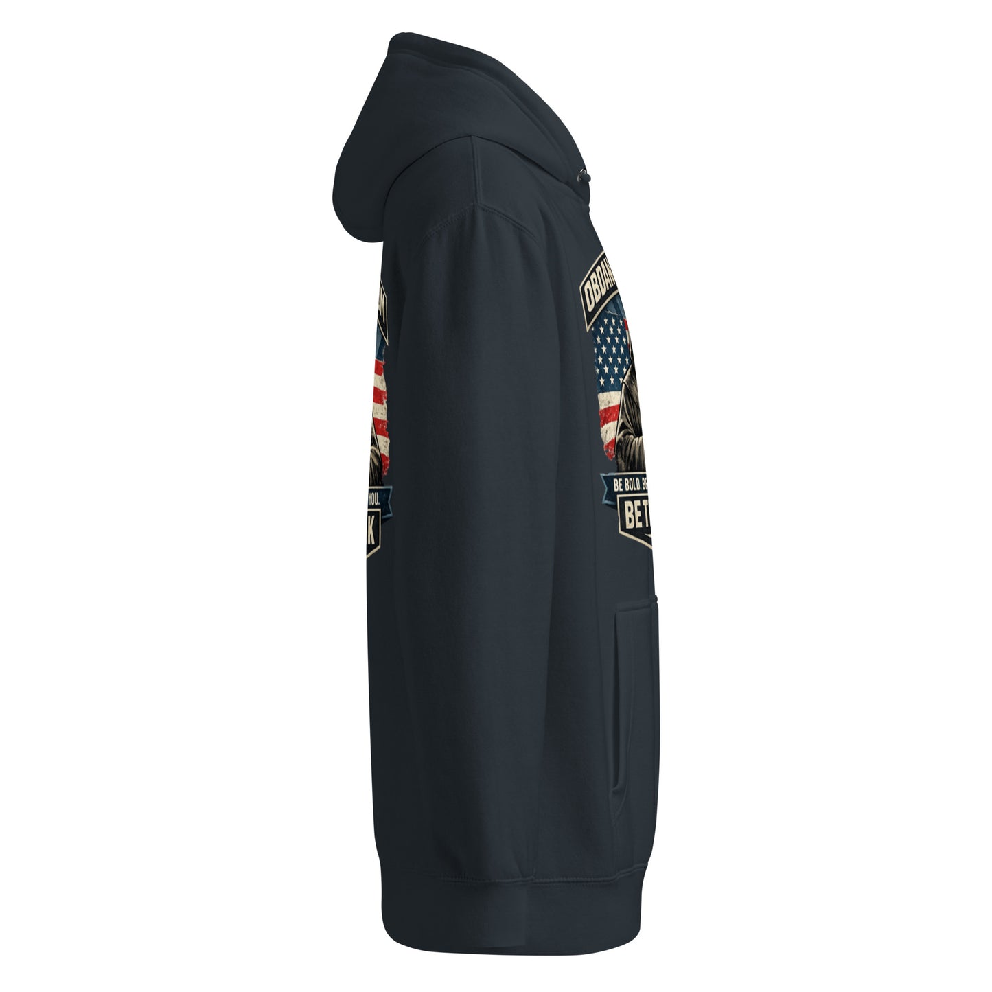 Navy Be The Monk unisex premium mid-weight hoodie by OB DANGEROUS, featuring a relaxed fit and casual style.