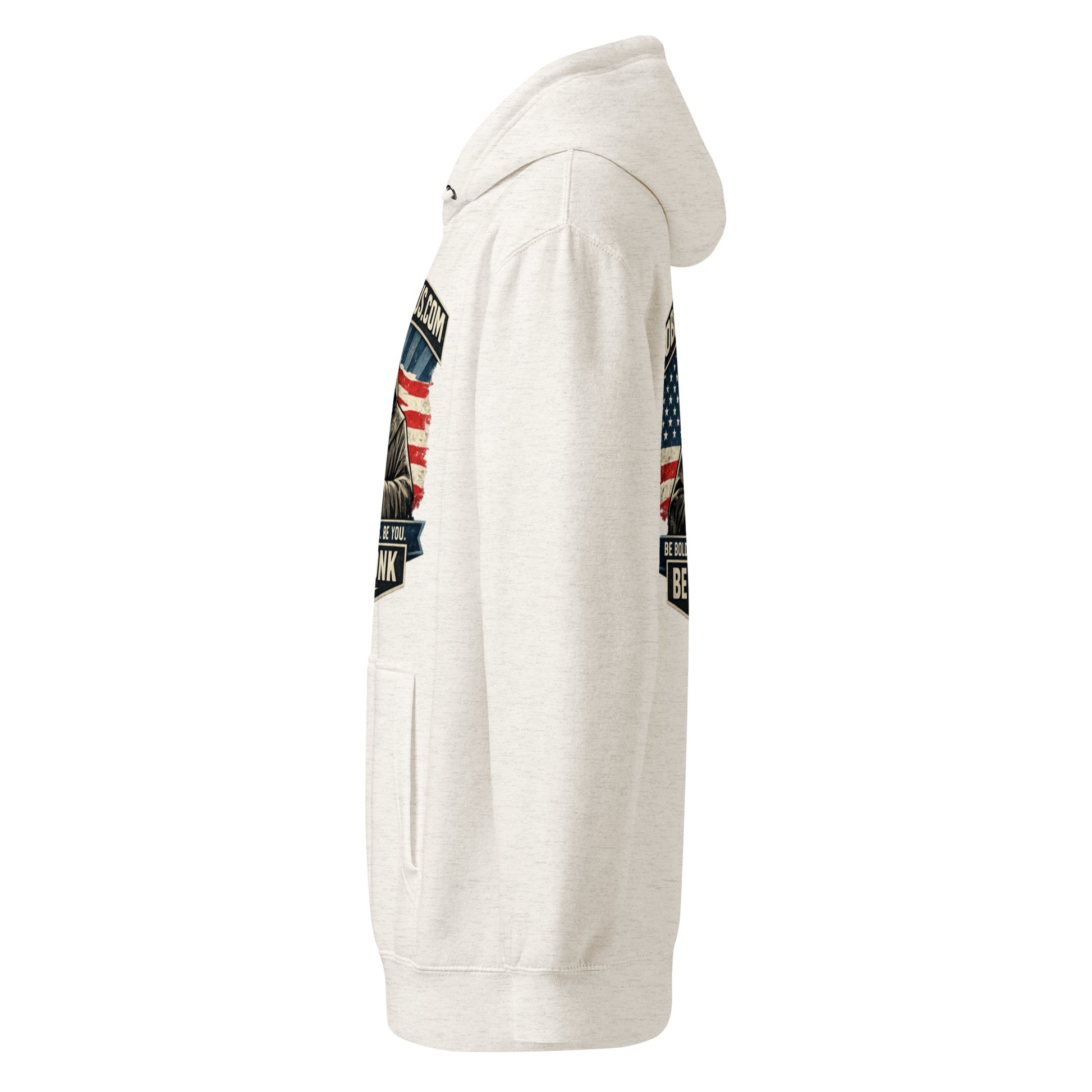Unisex Be The Monk premium mid-weight hoodie in oatmeal heather, designed for gym and street wear by OB DANGEROUS.