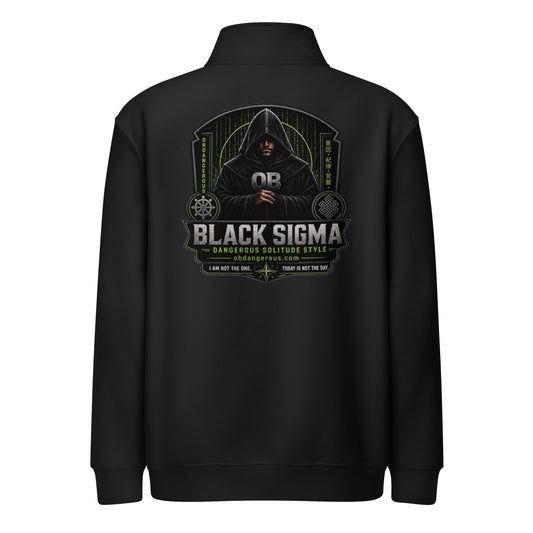 Black Sigma OBD Lane Seven LS14014 premium unisex 1/4 zip sweatshirt shown from the back, stylish and comfortable for gym and street wear.