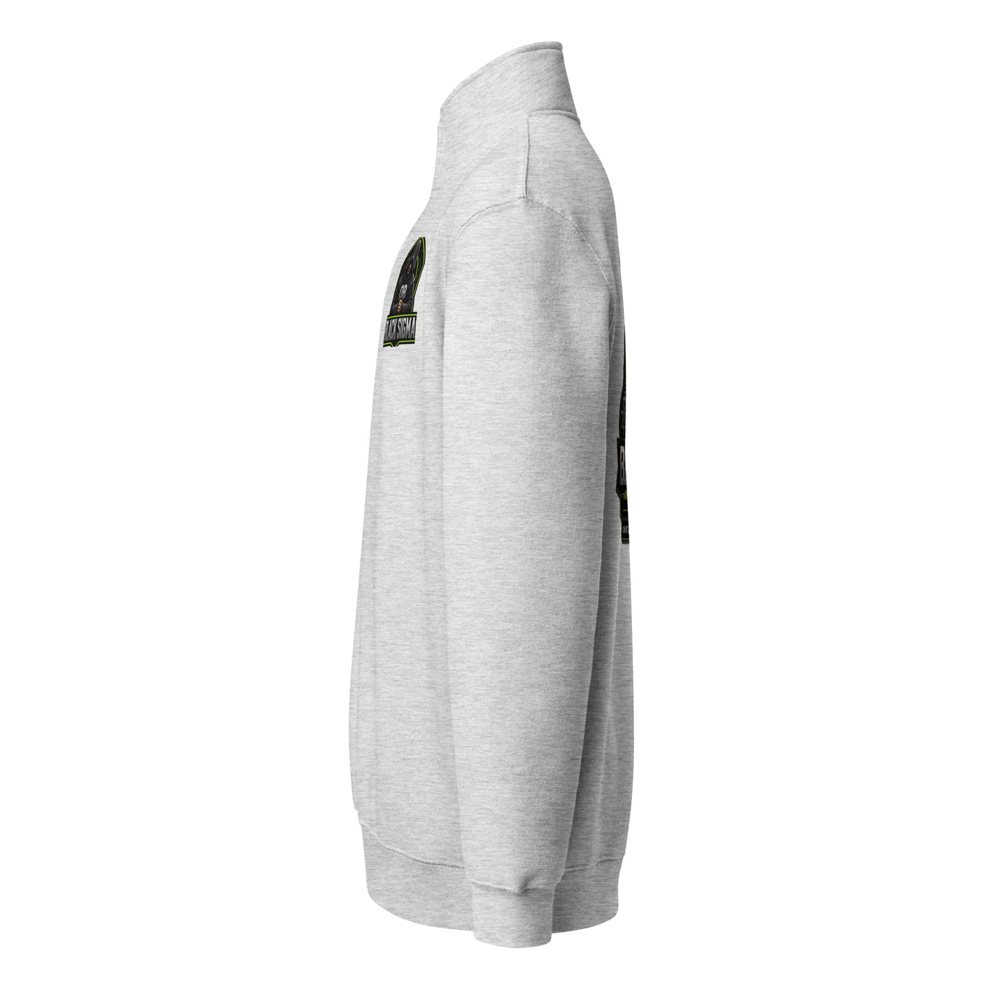 Unisex heather grey Sigma OBD Lane Seven premium 1/4 zip sweatshirt by OB DANGEROUS, designed for gym and street wear.