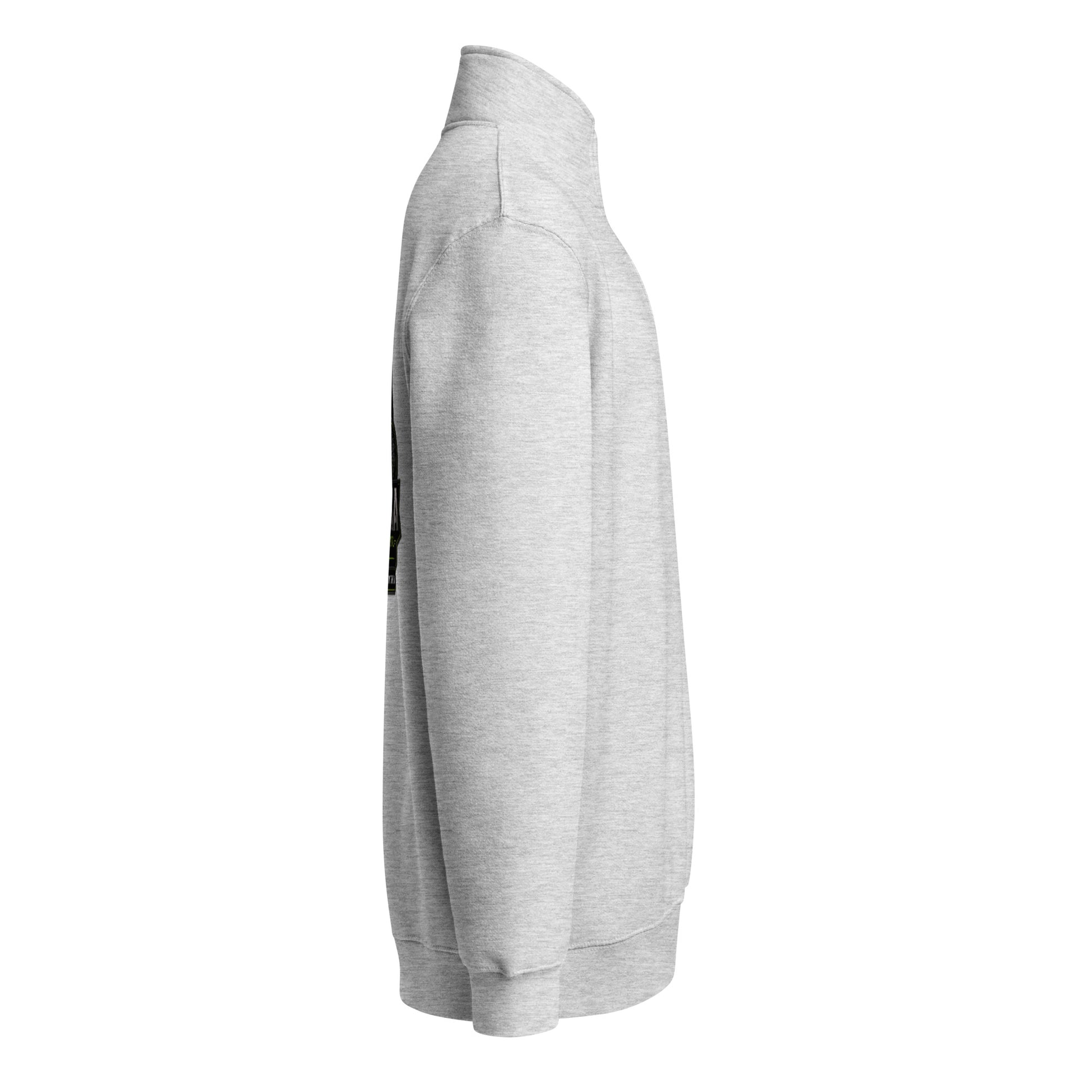 Unisex black Sigma OBD Lane Seven premium 1/4 zip sweatshirt in heather grey, designed for gym, street, and casual wear.
