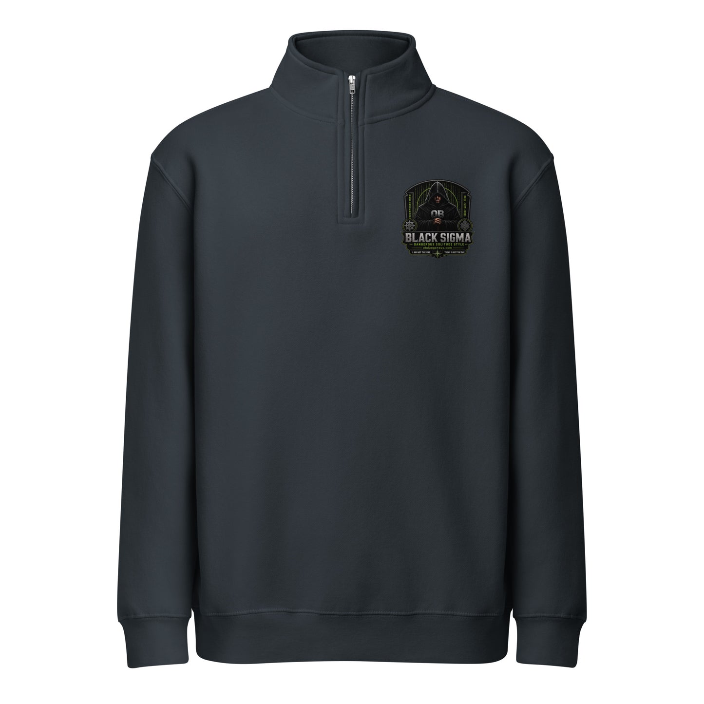 Black Sigma OBD Lane Seven LS14014 premium 1/4 zip sweatshirt, unisex navy sweatshirt with front zipper, designed for gym and street wear.