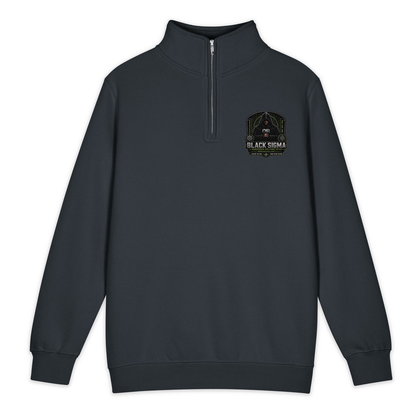 Unisex navy Sigma OBD Lane Seven LS14014 premium 1/4 zip sweatshirt, designed for gym, street, and casual wear.
