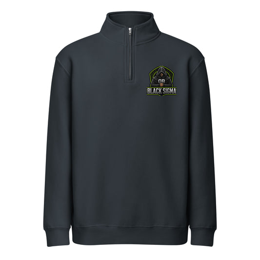 Black Sigma OBDANGEROUS unisex 1/4 zip sweatshirt with front logo, designed for gym, street, and casual wear.
