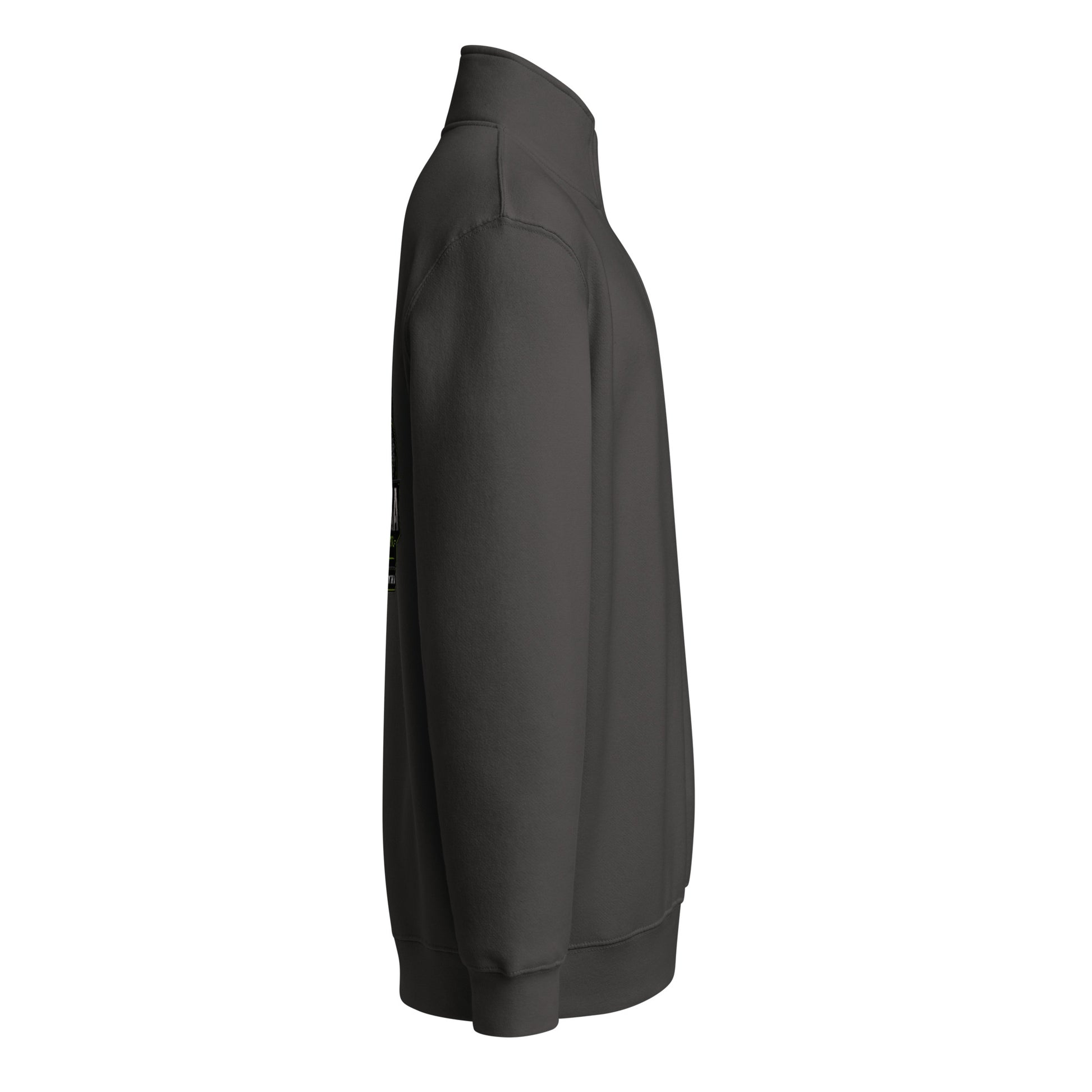 Black Sigma OBDANGEROUS premium unisex 1/4 zip sweatshirt with DTFILM design, suitable for gym, street, and casual wear.