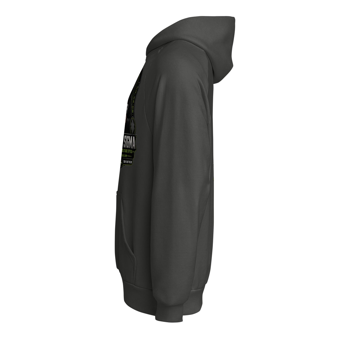 Black Sigma Not Today unisex heavy heavyweight hoodie by OB DANGEROUS, shown in asphalt color, featuring bold front design.