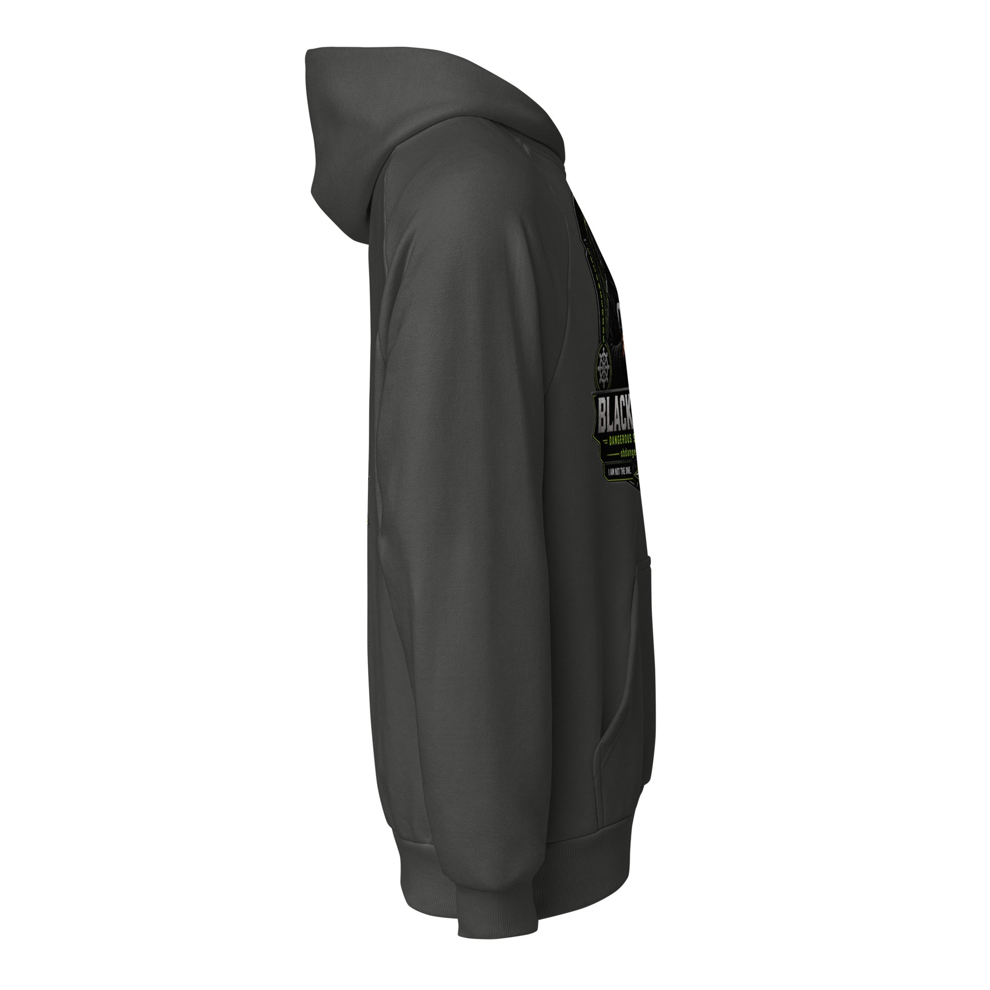 Black Sigma Not Today unisex super heavyweight hoodie by OB DANGEROUS, shown in asphalt color with front and sleeve details.