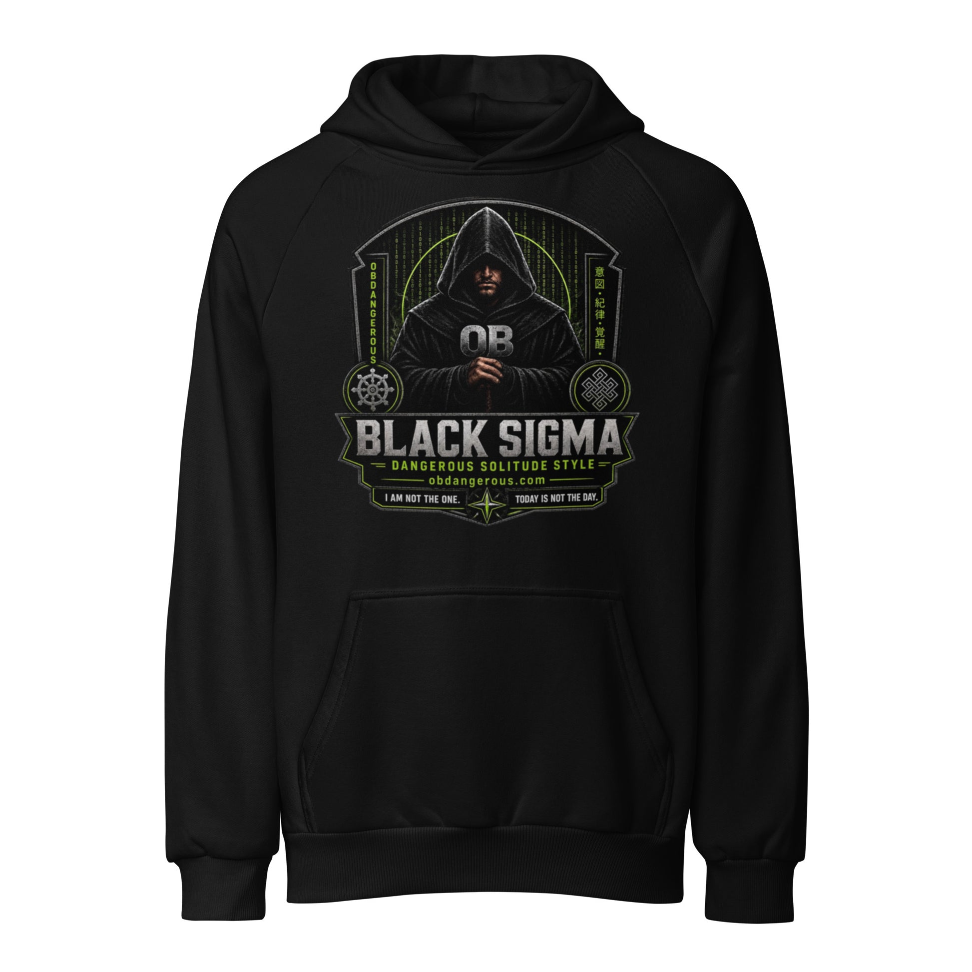 Black Sigma Not Today unisex super heavyweight hoodie by OB DANGEROUS, showing the front design on a thick, cozy hoodie.