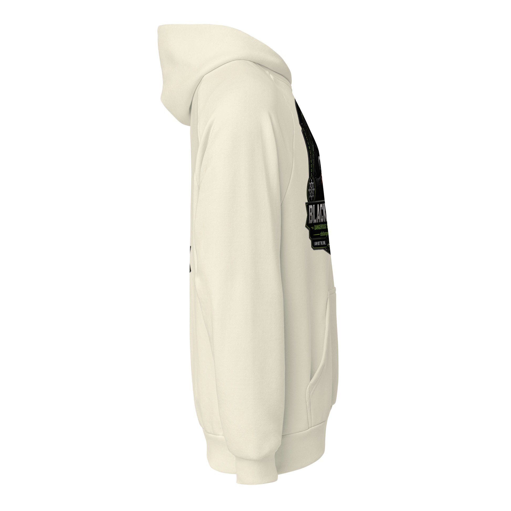 Unisex Black Sigma Not Today Super Heavyweight Hoodie by OB DANGEROUS, shown in cream color, designed for gym and streetwear styles.
