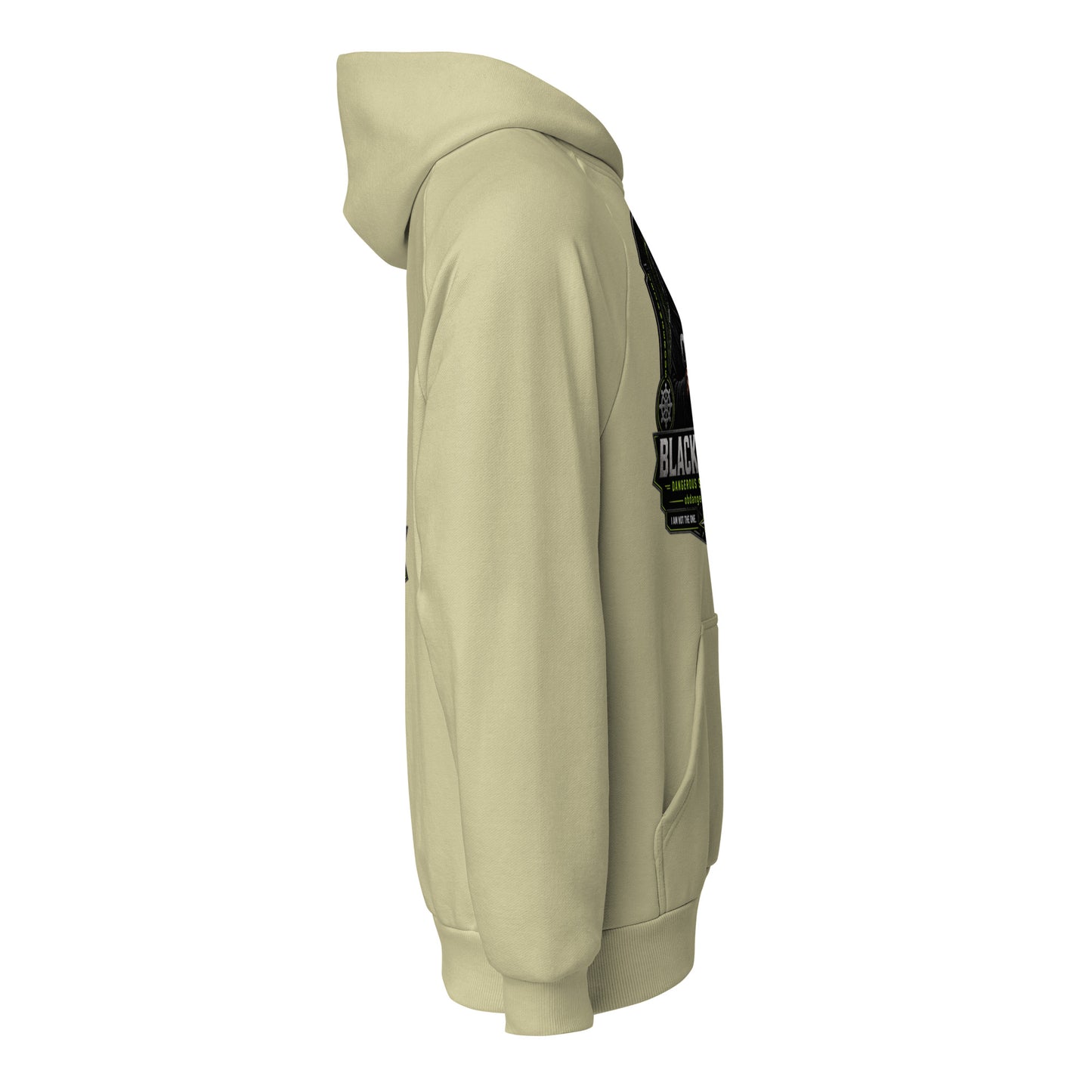 Black Sigma Not Today unisex super heavyweight hoodie in moss gray, featuring bold design, from OB DANGEROUS for gym and street wear.
