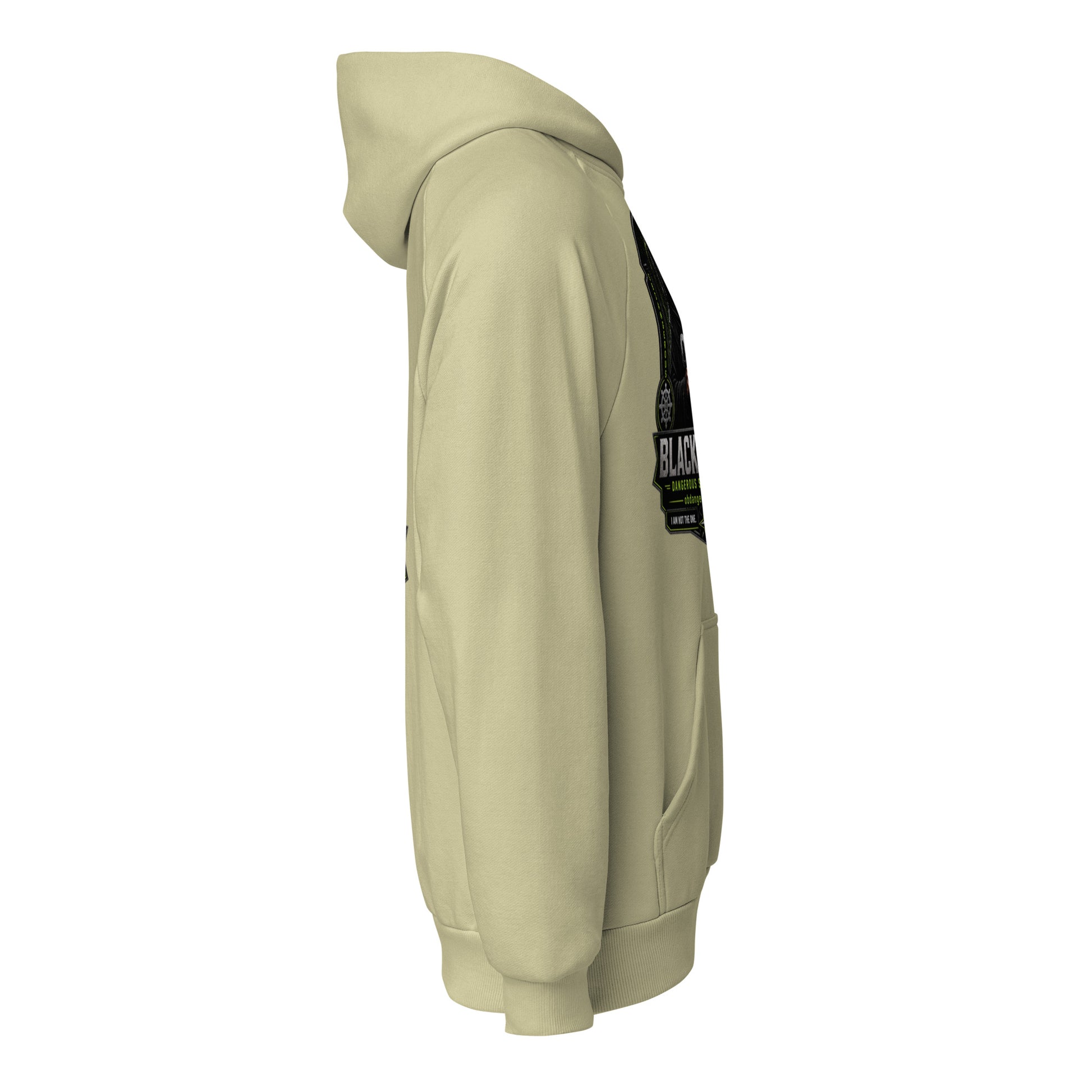 Black Sigma Not Today unisex super heavyweight hoodie in moss gray, featuring bold design, from OB DANGEROUS for gym and street wear.
