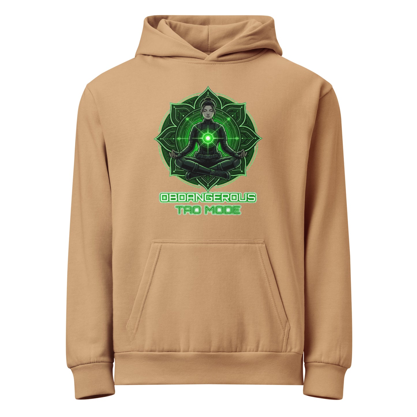 Unisex OBD Tao Urban garment-dyed hoodie with front logo, casual streetwear style, in a pigment-burro color.
