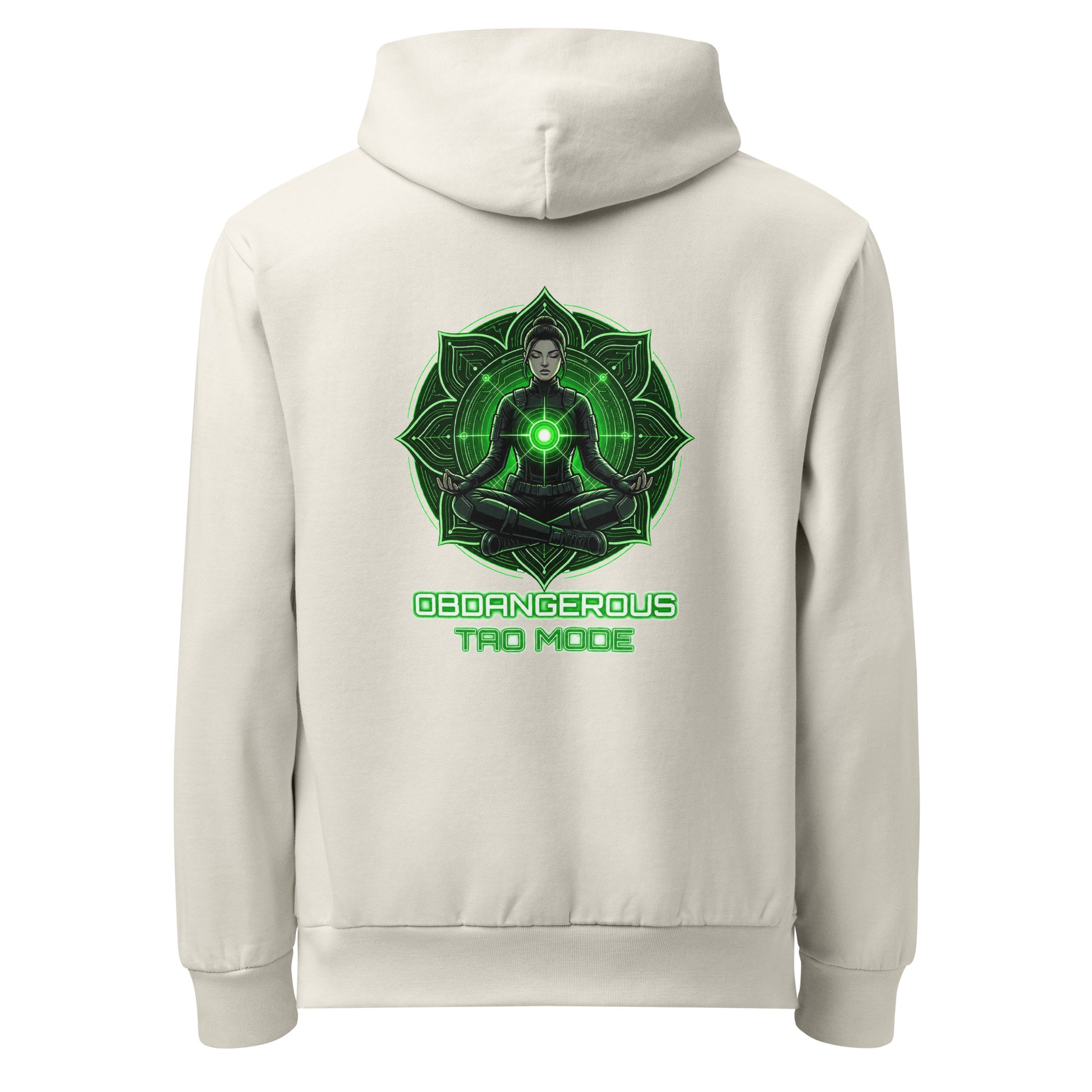 Unisex garment-dyed OBD Tao Urban hoodie in Lunar Rock color, featuring a relaxed fit and casual streetwear style.